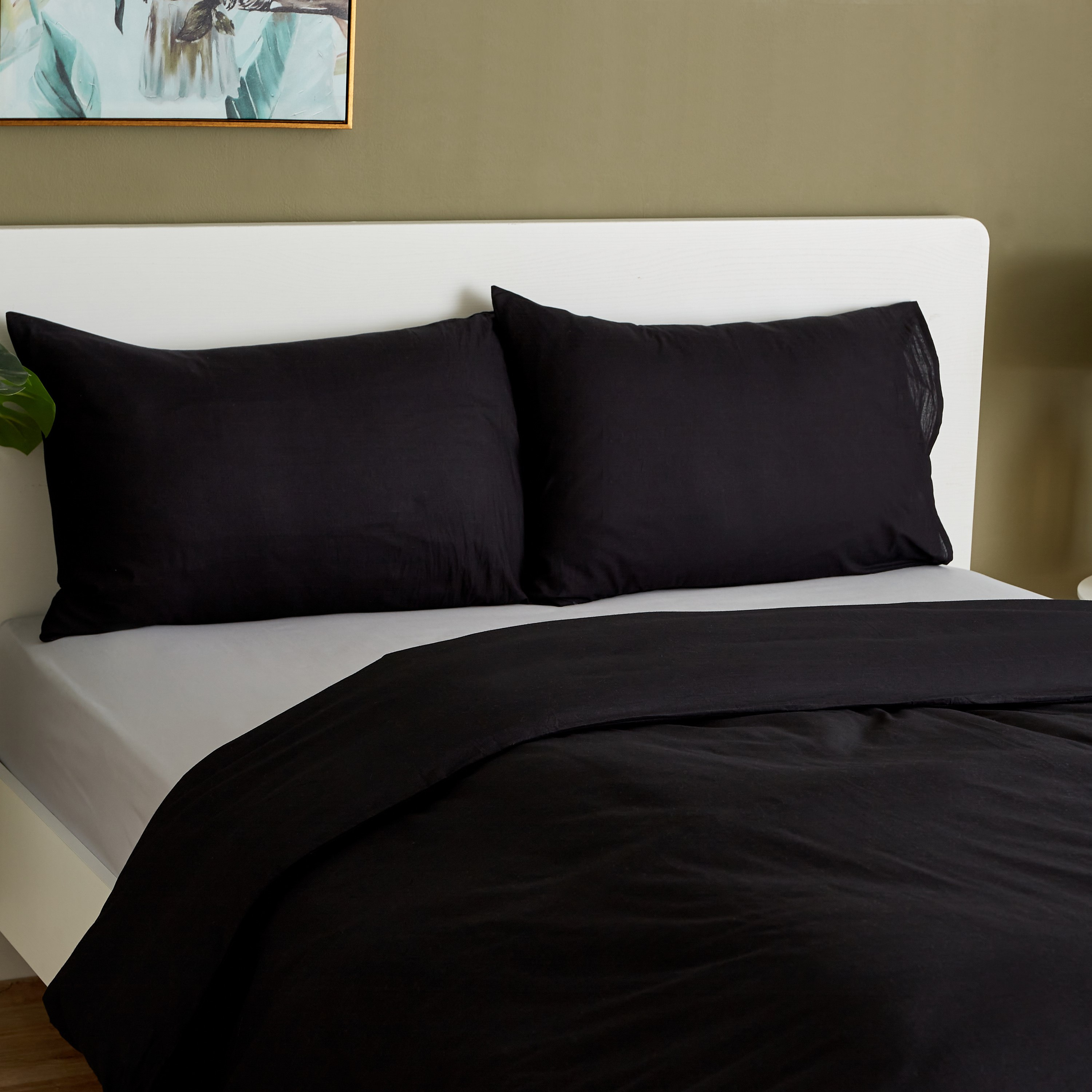 طقم غطاء لحاف كينج/كوين قطن سادة 3 قطع من ويلينجتون - 220x220 سم-hbxhomeware-hbxdecorandfurnishings-image-5