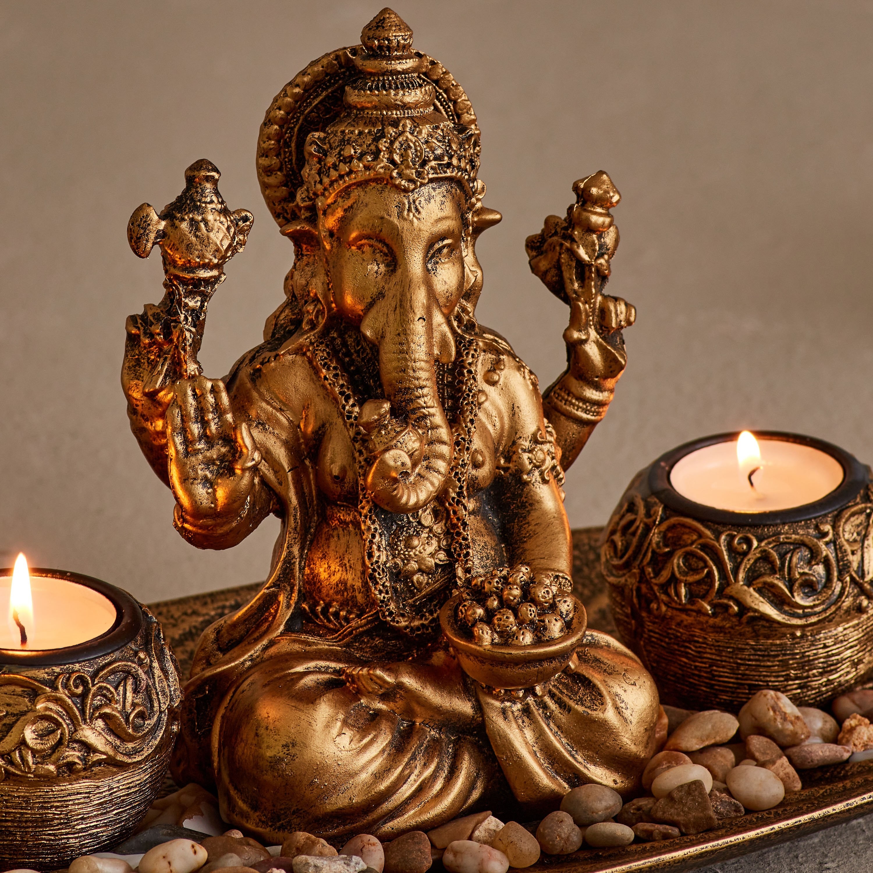 حامل شموع صغيرة وصينية بتصميم ورقة شجر من زوها-hbxhomeware-homedecor-figurinesandornaments-image-4