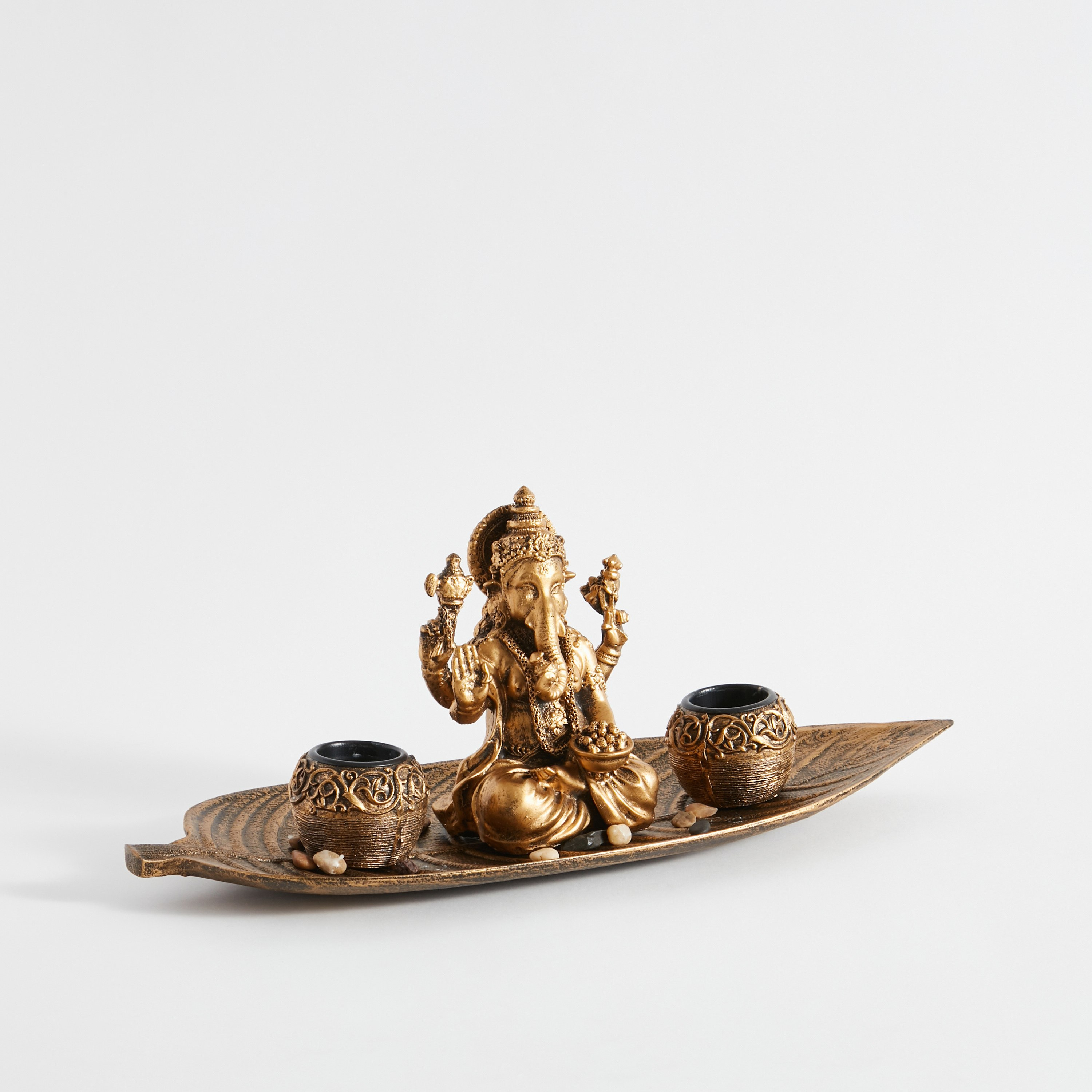 حامل شموع صغيرة وصينية بتصميم ورقة شجر من زوها-hbxhomeware-homedecor-figurinesandornaments-image-7