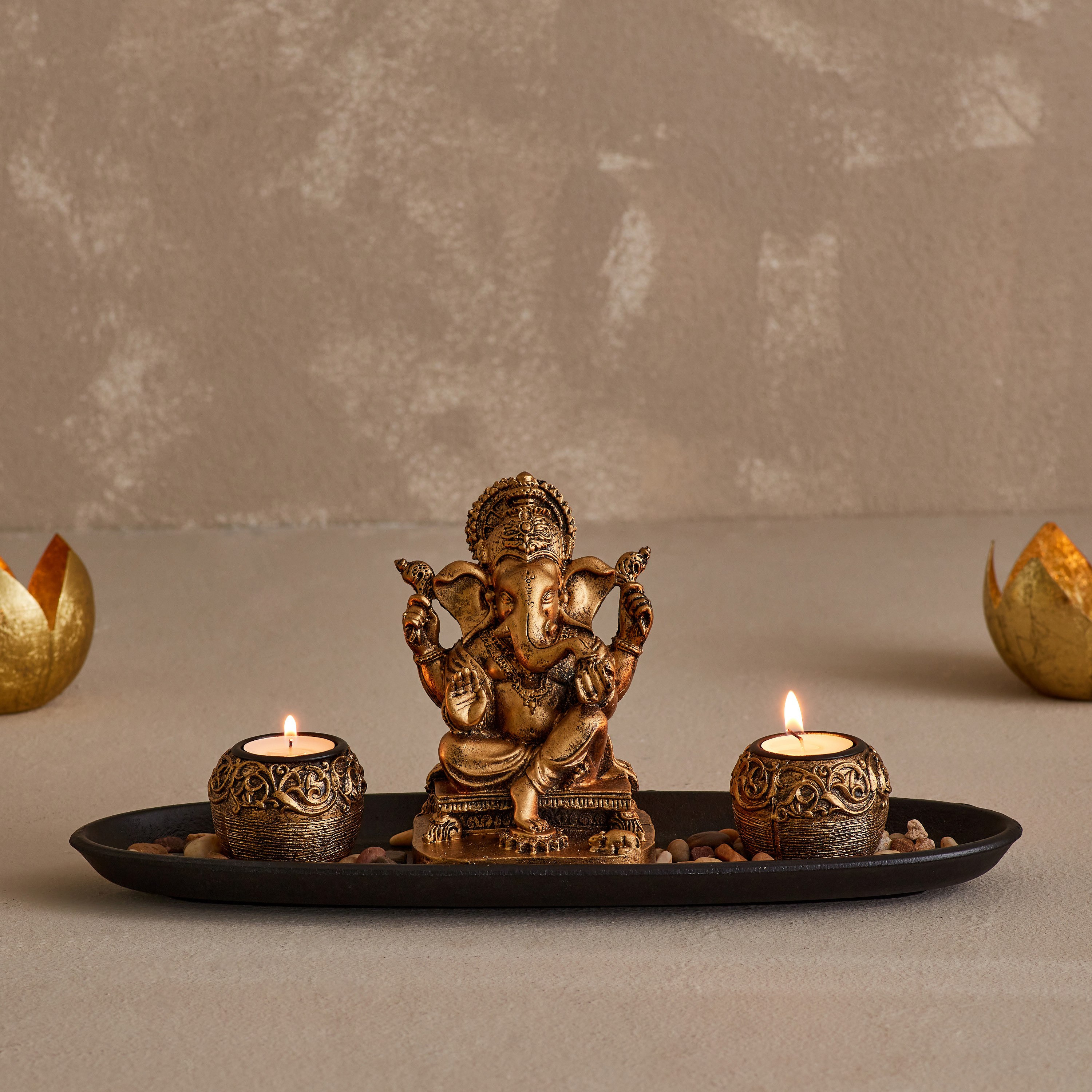حامل شموع صغيرة وصينية ديكور من زوها-hbxhomeware-homedecor-figurinesandornaments-image-1
