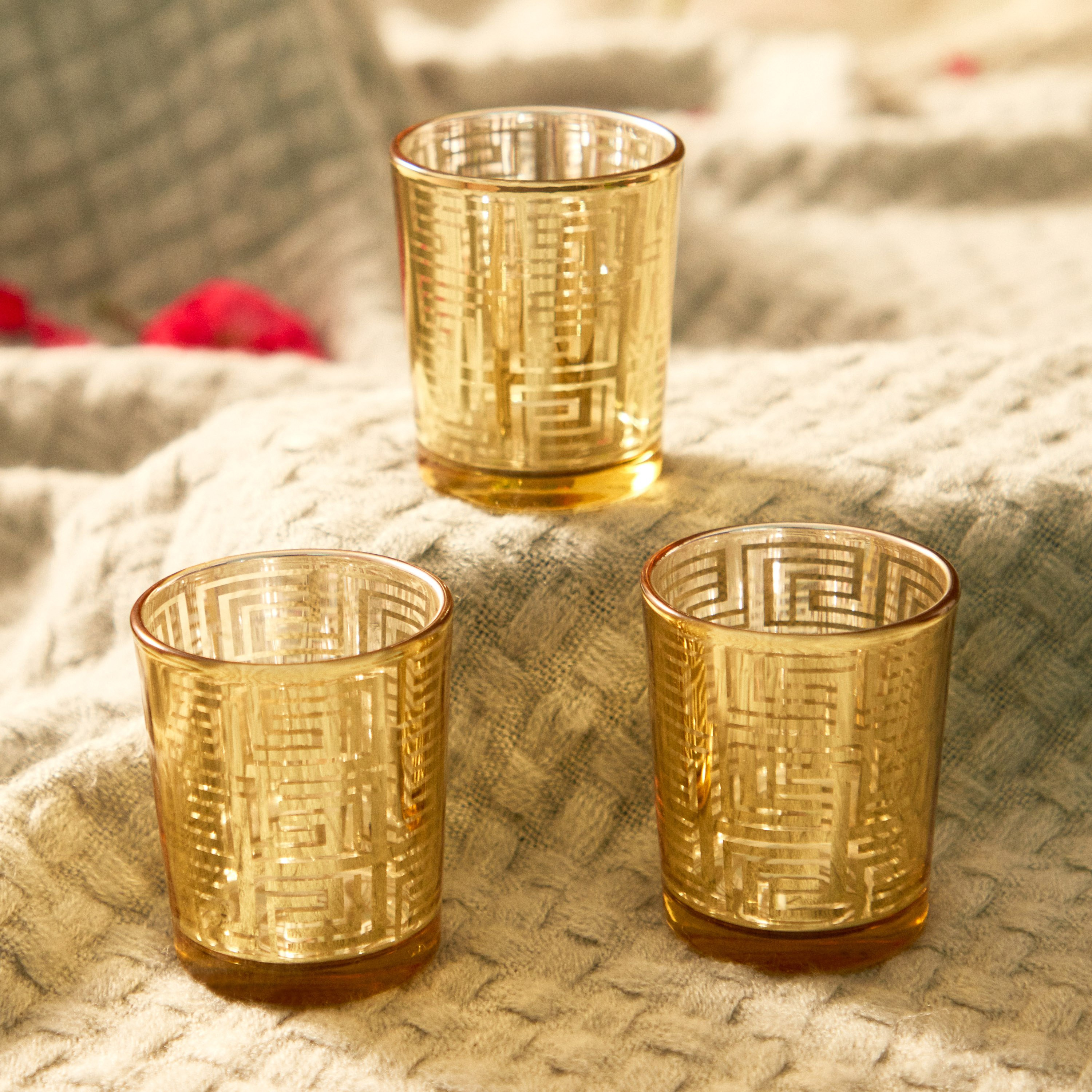 طقم حامل شموع صغيرة تصميم هندسي 3 قطع من زوها - 6x6x7 سم-hbxlivingroom-decorandaccessories-candleholders-image-3