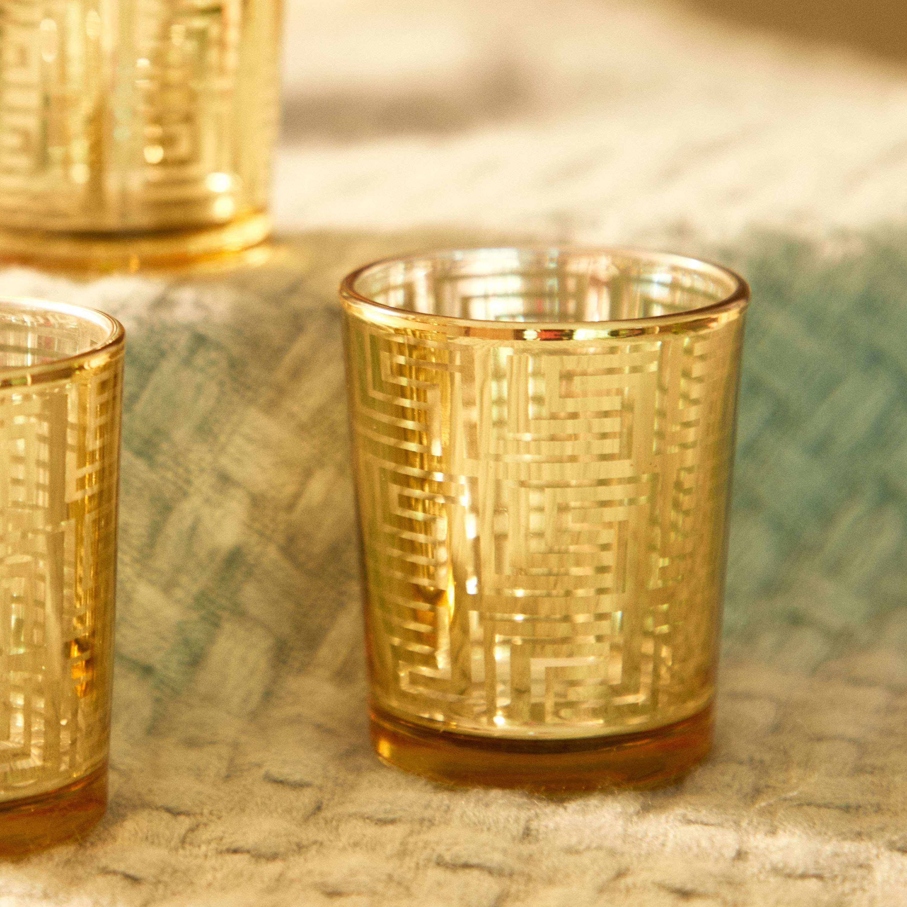 طقم حامل شموع صغيرة تصميم هندسي 3 قطع من زوها - 6x6x7 سم-hbxlivingroom-decorandaccessories-candleholders-image-4