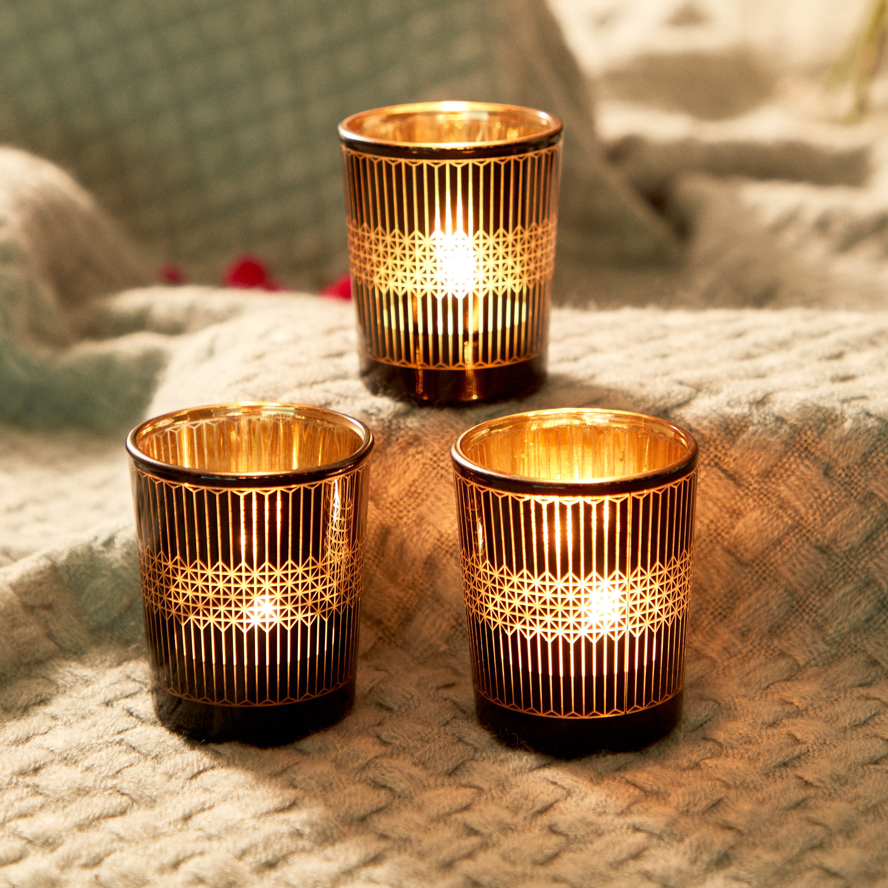 Zoha 3-Piece Tealight Candleholder Set - 6x6x7 cm-hbxlivingroom-decorandaccessories-candleholders-image-1