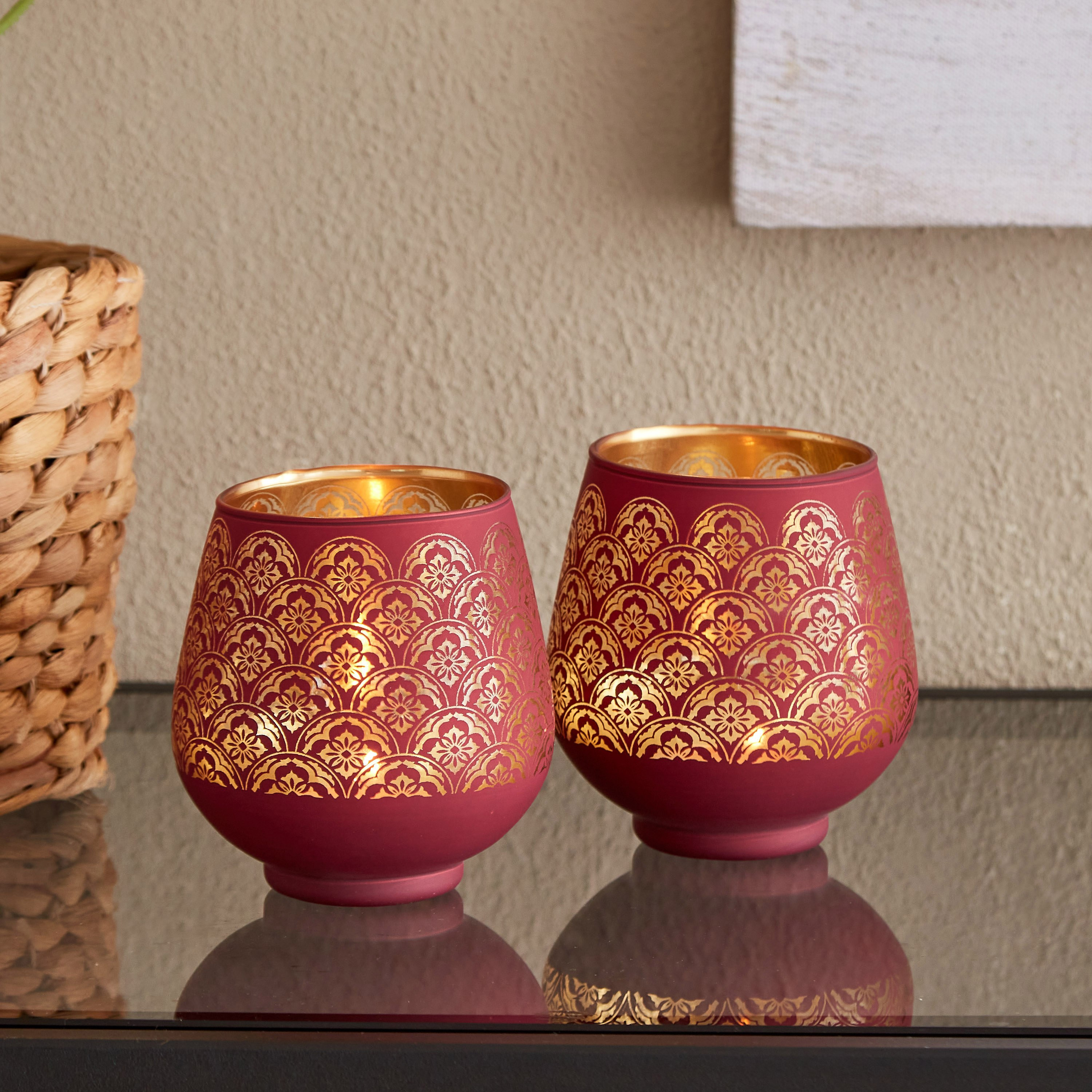 طقم حامل شموع صغيرة قطعتين من زوها - 9.5x9.5x9 سم-hbxlivingroom-decorandaccessories-candleholders-image-1