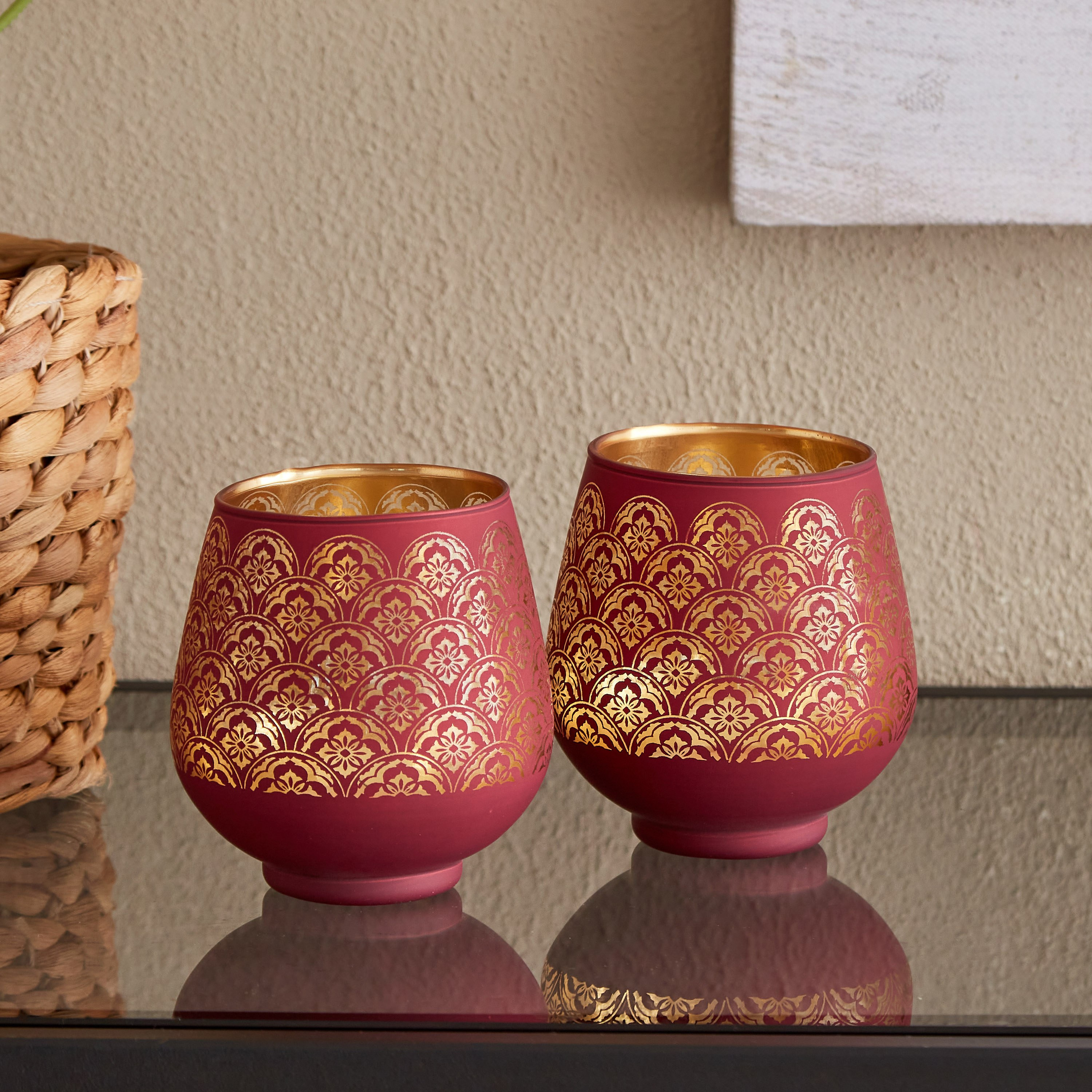 طقم حامل شموع صغيرة قطعتين من زوها - 9.5x9.5x9 سم-hbxlivingroom-decorandaccessories-candleholders-image-2