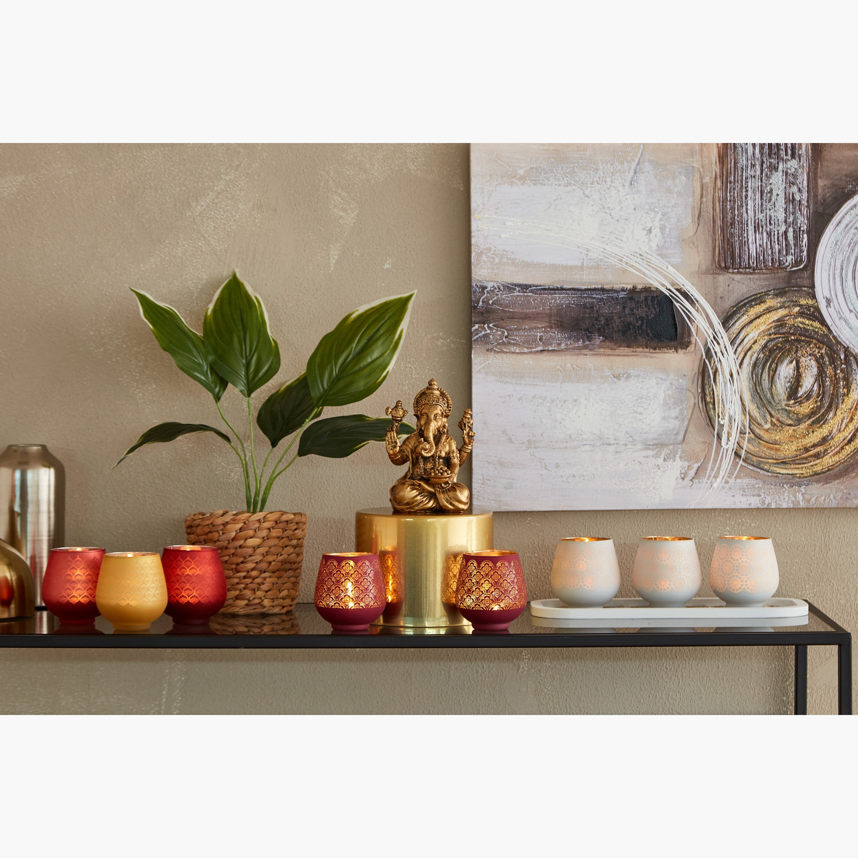 طقم حامل شموع صغيرة قطعتين من زوها - 9.5x9.5x9 سم-hbxlivingroom-decorandaccessories-candleholders-image-5