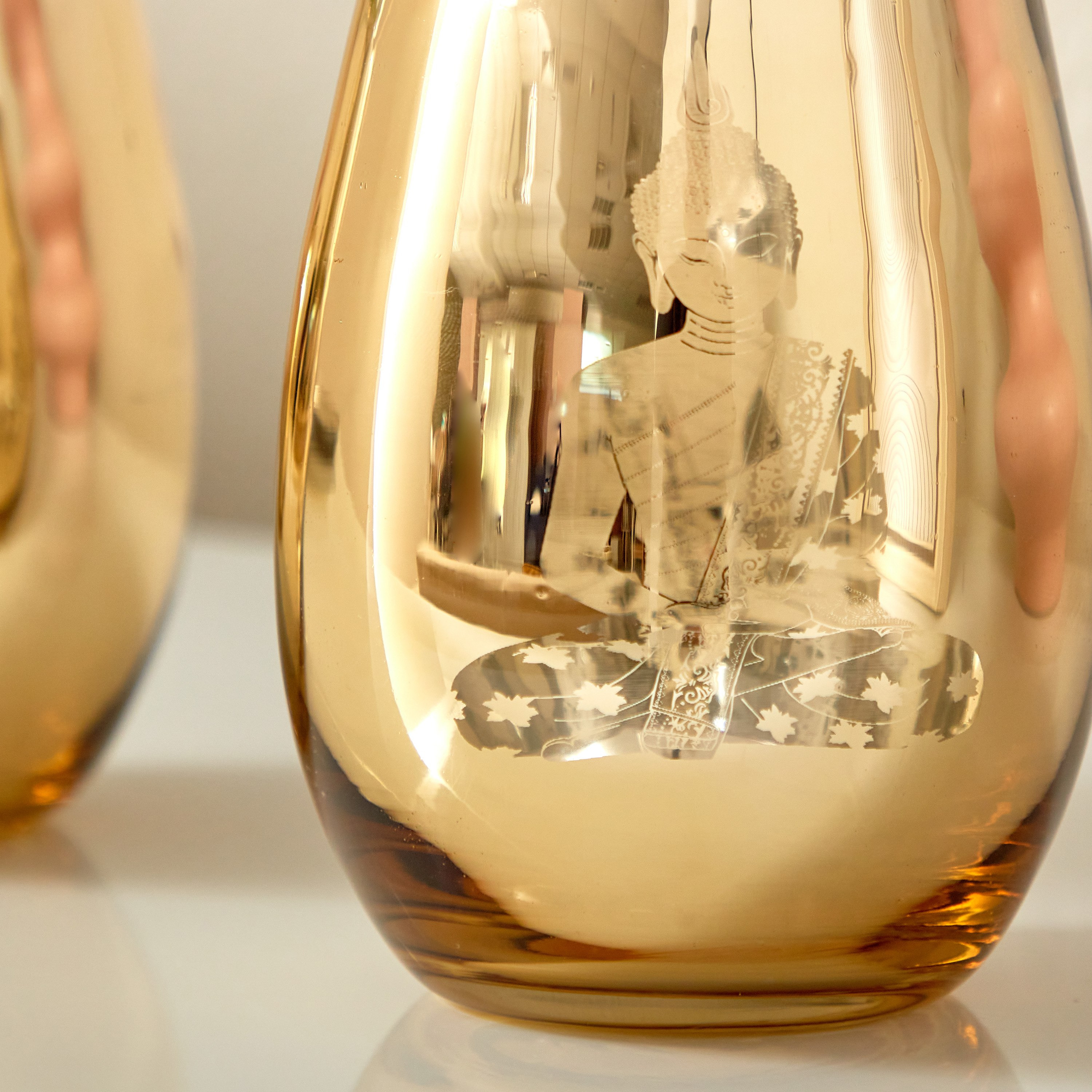 طقم حامل شموع فوتيف زجاجي بتصميم بوذا من زوها - 9.5x9.5x12 سم-hbxlivingroom-decorandaccessories-candleholders-image-4