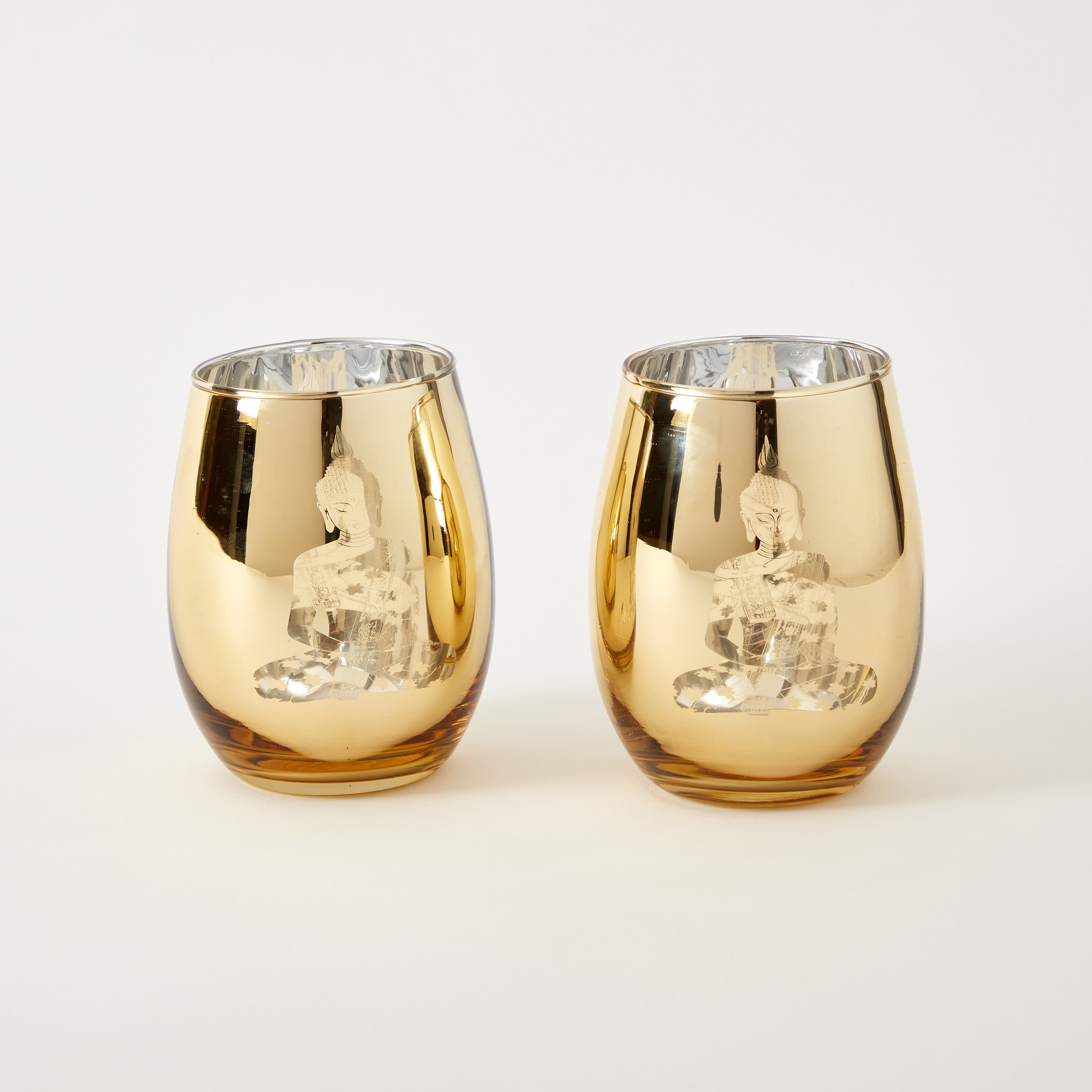 طقم حامل شموع فوتيف زجاجي بتصميم بوذا من زوها - 9.5x9.5x12 سم-hbxlivingroom-decorandaccessories-candleholders-image-6