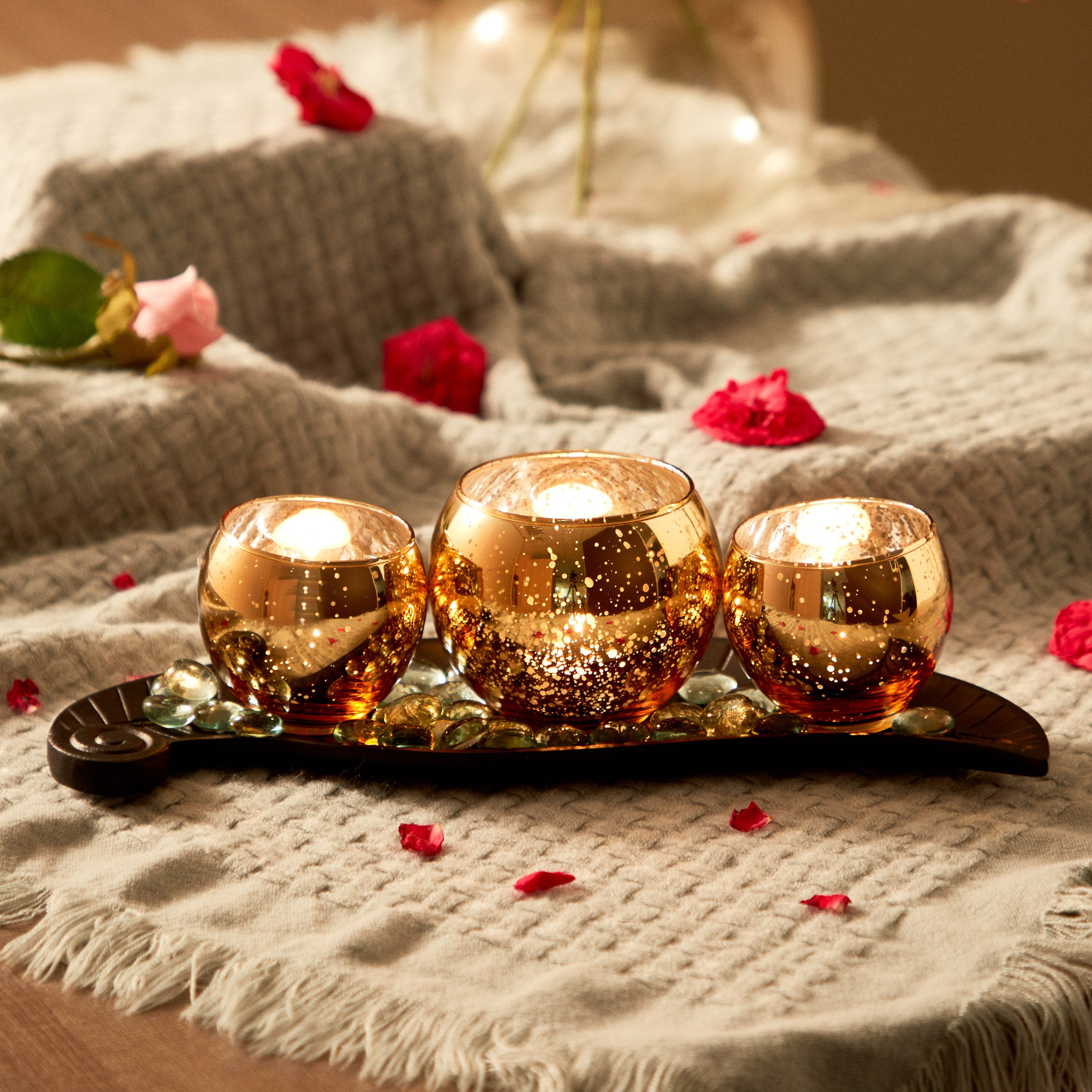 طقم إهداء صينية شكل ورقة شجر وحامل شموع صغيرة 3 قطع من زوها-hbxlivingroom-decorandaccessories-candleholders-image-2