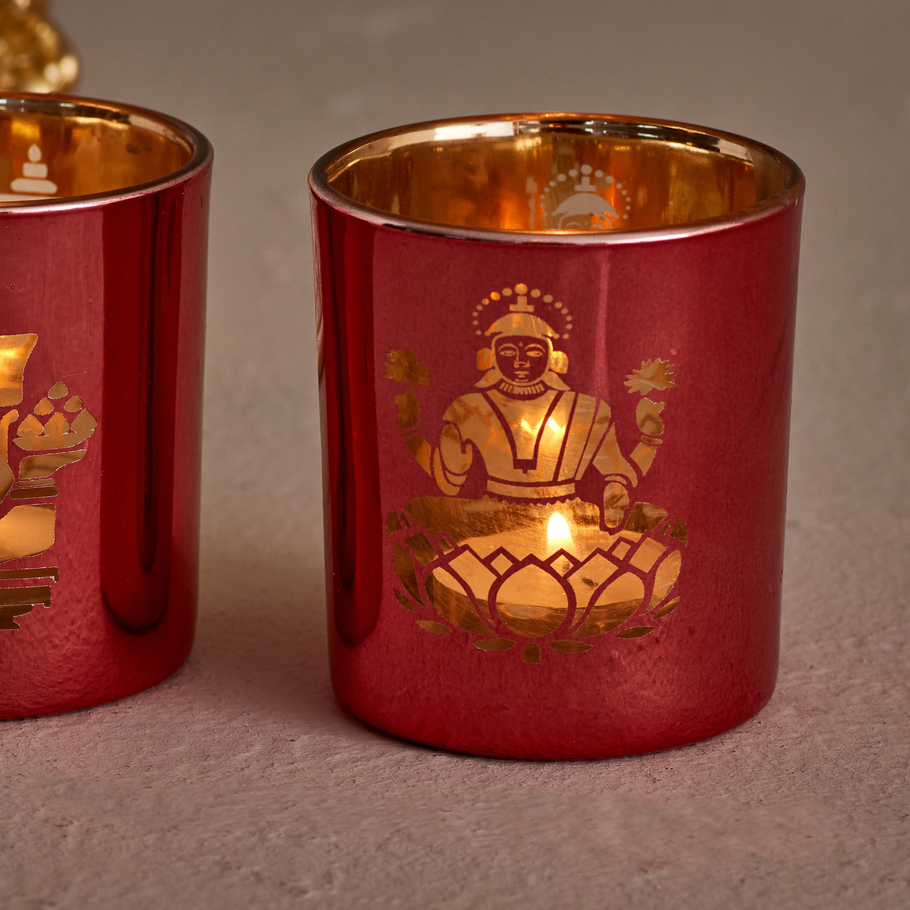 طقم حامل شموع صغيرة قطعتين من زوها - 7x7x8 سم-hbxlivingroom-decorandaccessories-candleholders-image-2