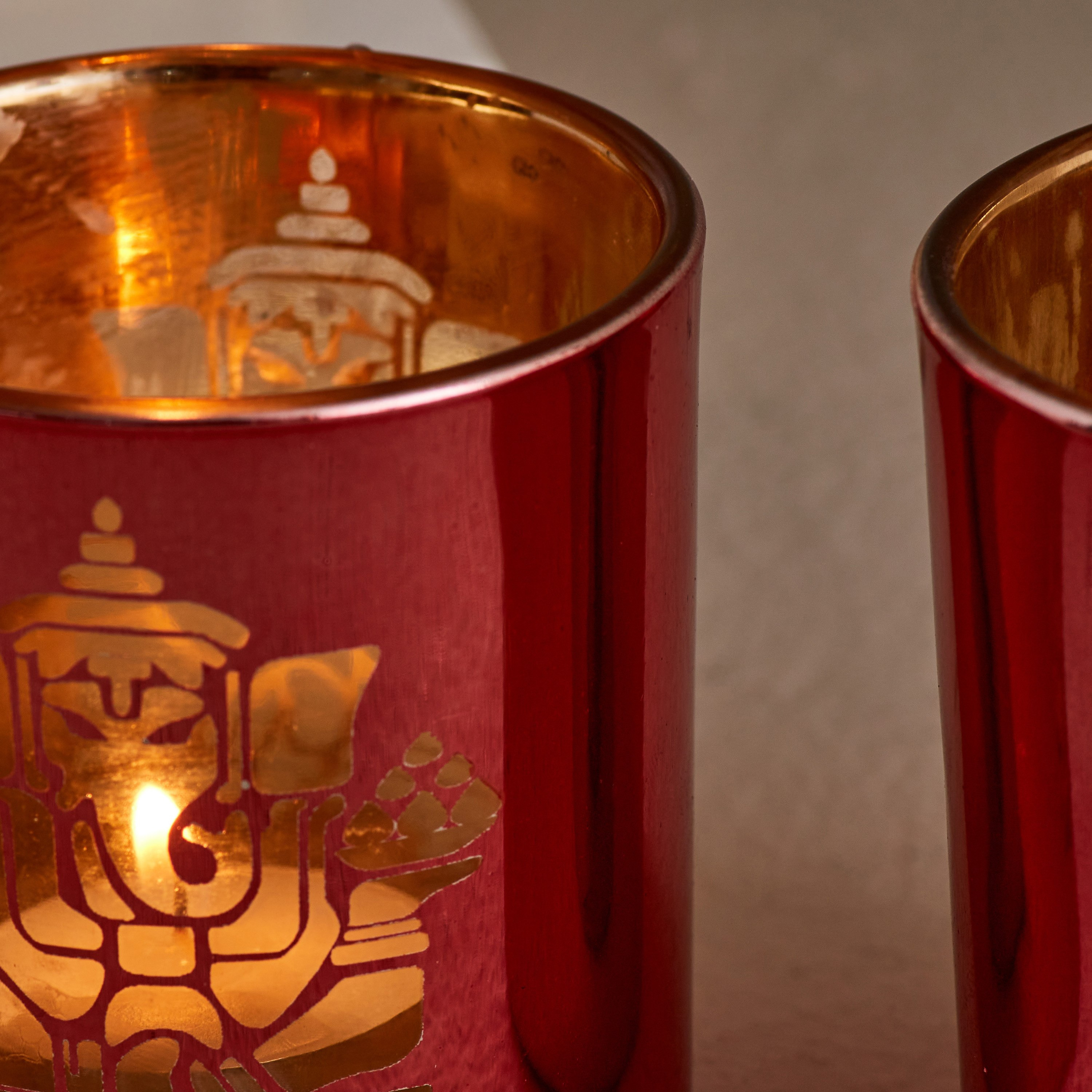 طقم حامل شموع صغيرة قطعتين من زوها - 7x7x8 سم-hbxlivingroom-decorandaccessories-candleholders-image-3