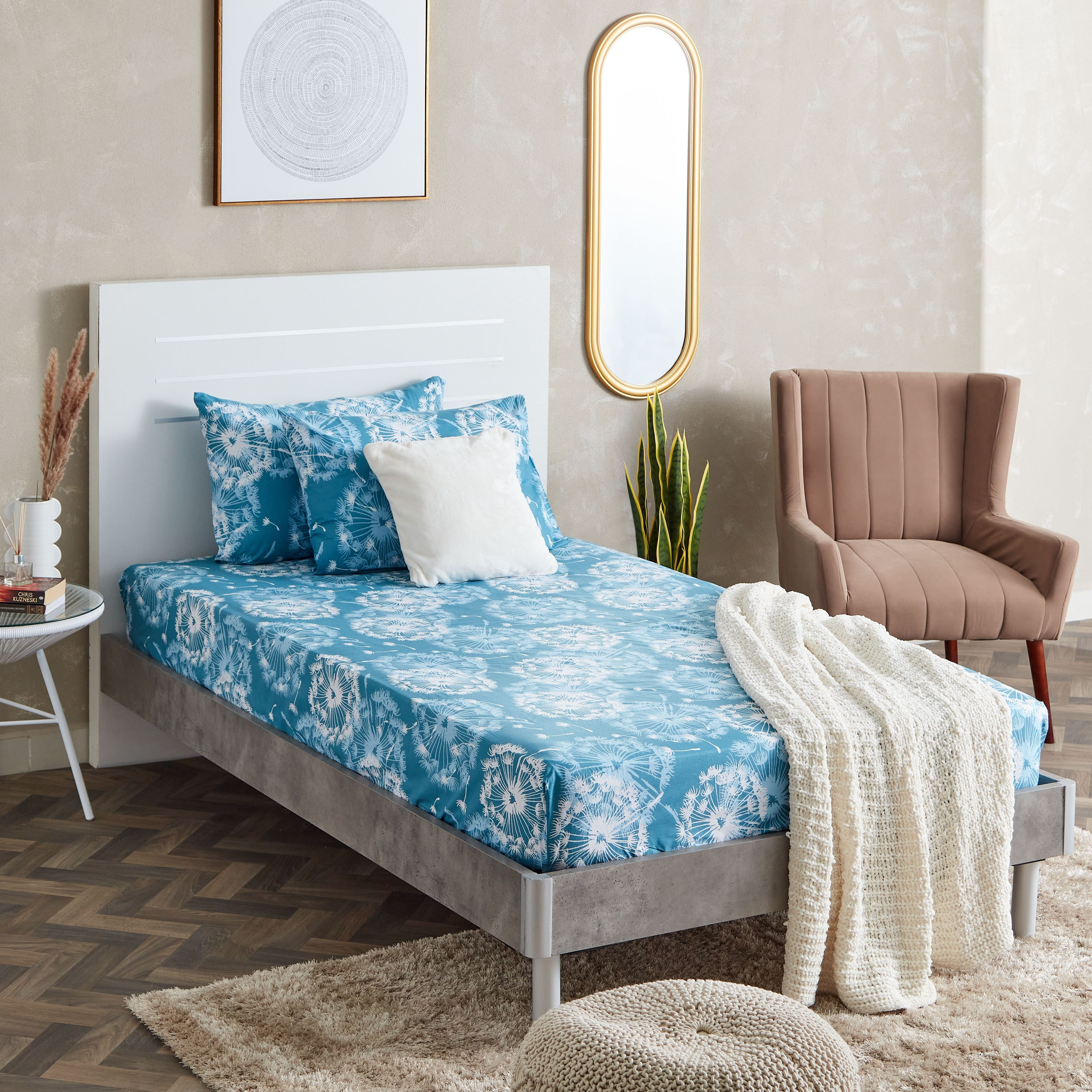 شرشف مطّاطي فردي قطن بطبعات من إستونيا - 90x200+25 سم-hbxhomeware-hbxbedroom-image-6