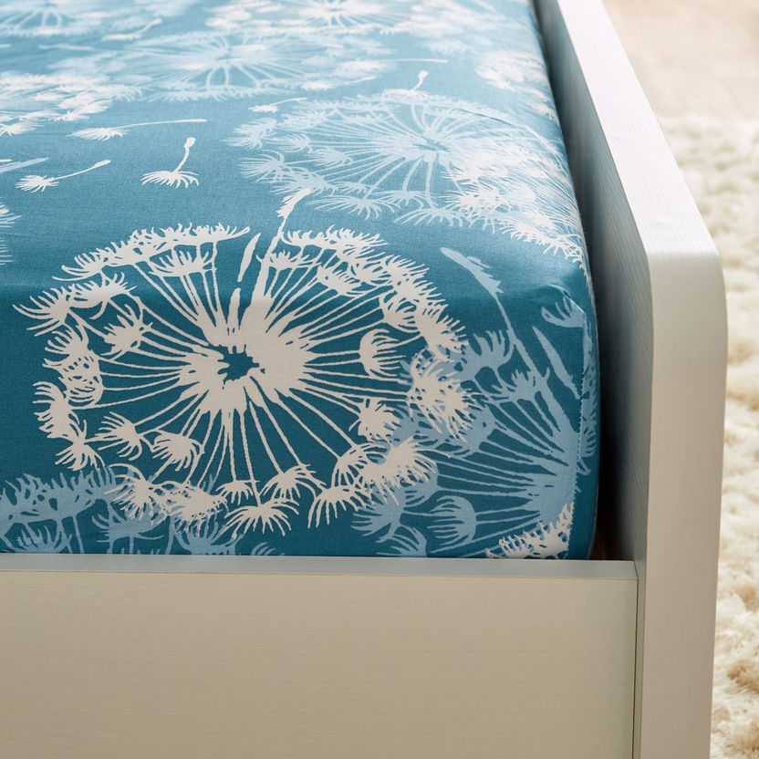 Estonia Dandelion Print Cotton Queen Fitted Sheet - 150x200+25 cm-Sheets and Pillow Covers-image-4