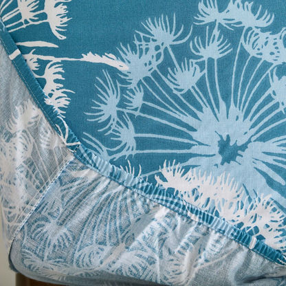 Estonia Dandelion Print Cotton Queen Fitted Sheet - 150x200+25 cms