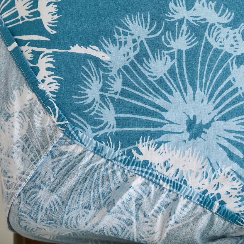Estonia Dandelion Print Cotton Queen Fitted Sheet - 150x200+25 cm-Sheets and Pillow Covers-image-5