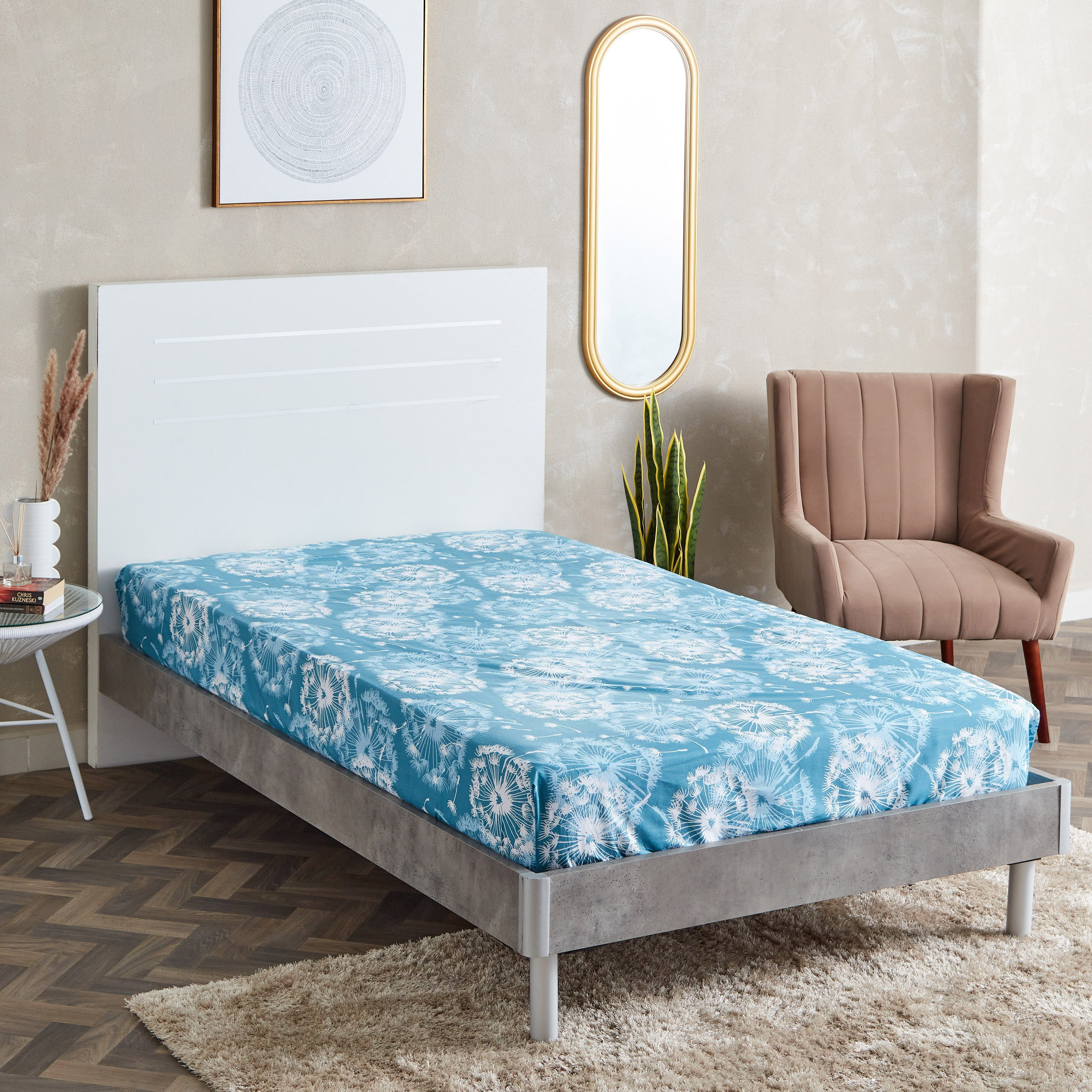 شرشف مسطّح مزدوج قطن بطبعات من إستونيا - 260x170 سم-hbxhomeware-hbxbedroom-image-1