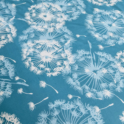 Estonia Dandelion Print Cotton King Flat Sheet - 240x260 cms