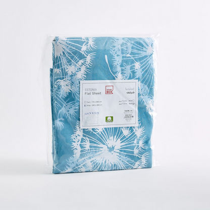 Estonia Dandelion Print Cotton King Flat Sheet - 240x260 cms