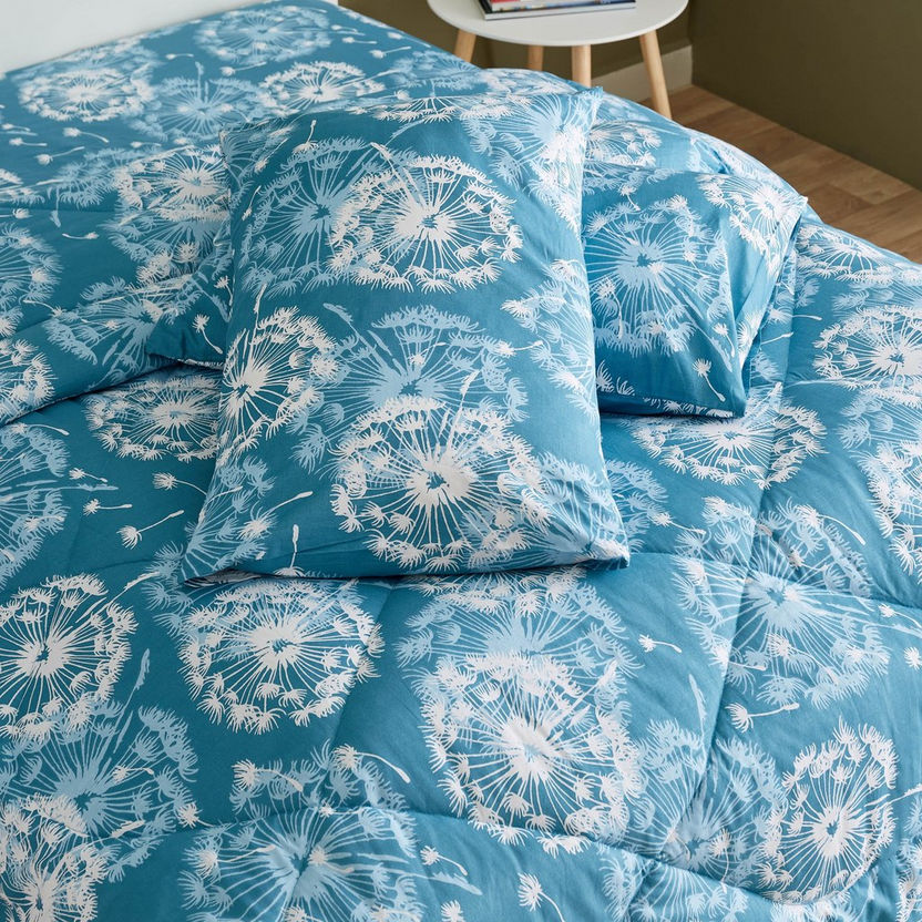 Estonia 3-Piece Dandelion Print Cotton Super King Comforter Set - 240x240 cm-Comforter Sets-image-5