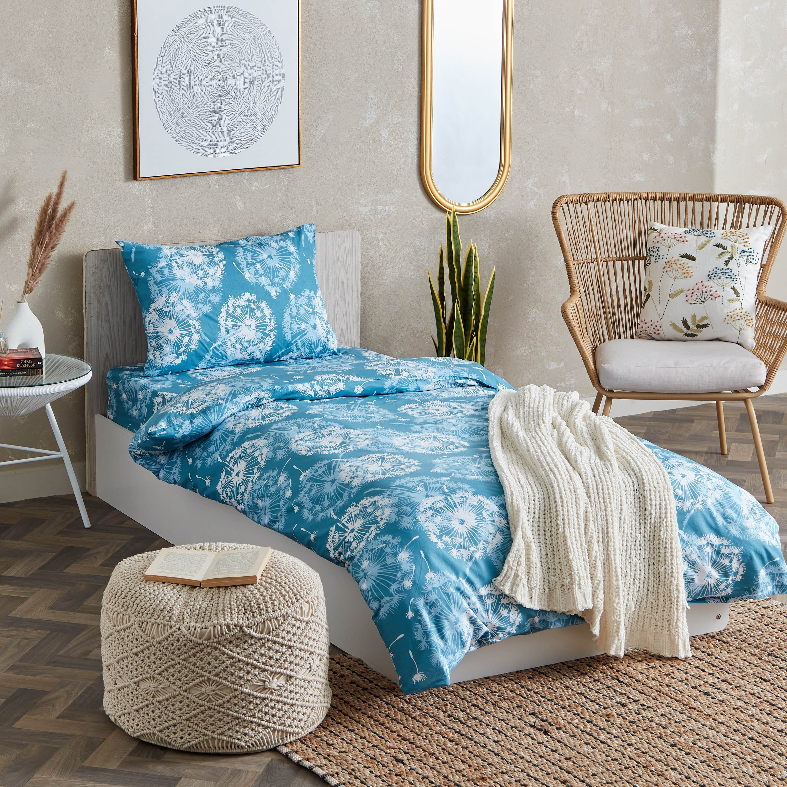 طقم غطاء لحاف مزدوج قطن 3 قطع بطبعات الهندباء من إستونيا - 150x220 سم-hbxhomeware-hbxdecorandfurnishings-image-8