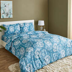 Estonia 3-Piece Dandelion Print Cotton Super King Duvet Cover Set - 240x220 cms