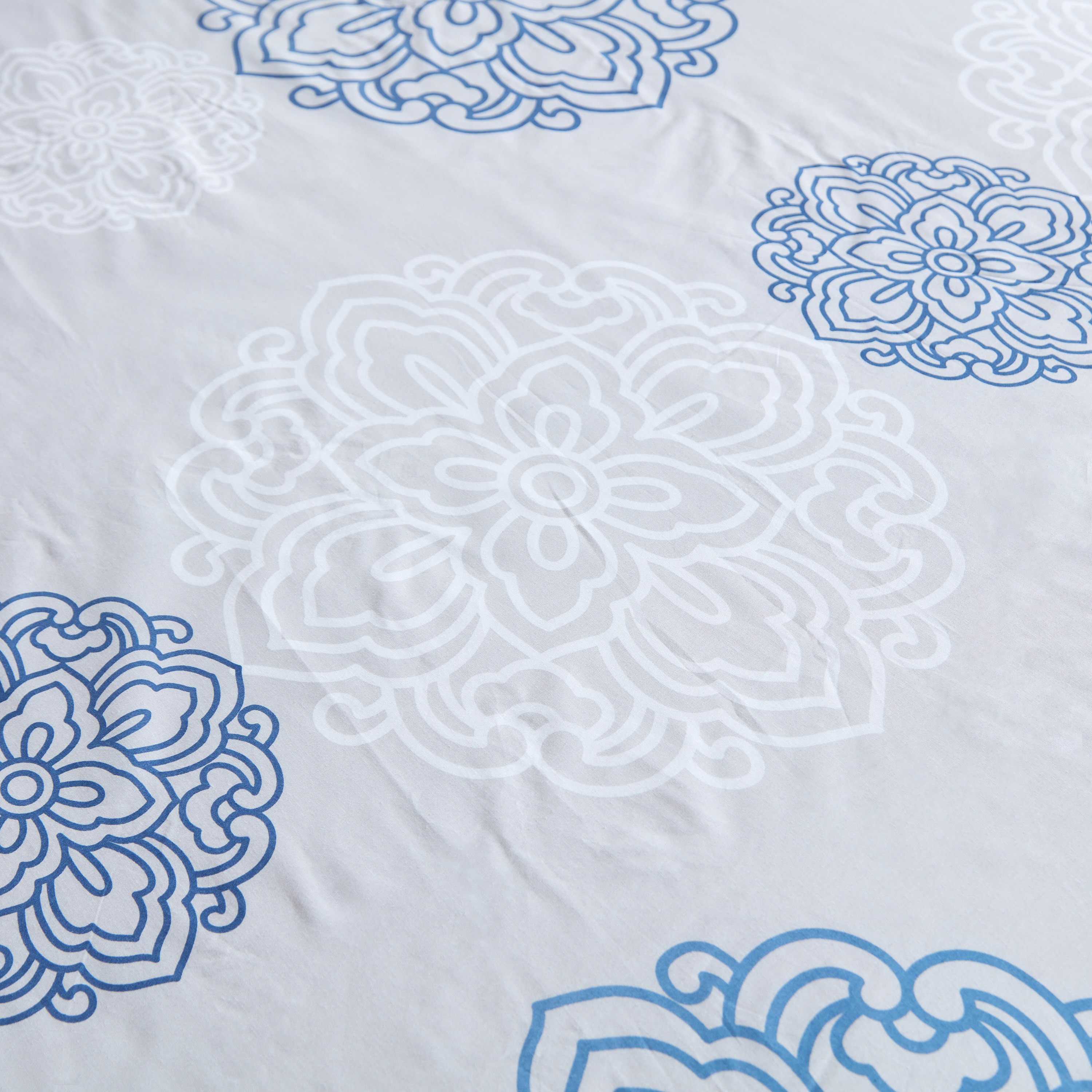 Estonia Medalion Printed Cotton Single Fitted Sheet - 90x200+25 cm-hbxhomeware-hbxbedroom-image-4