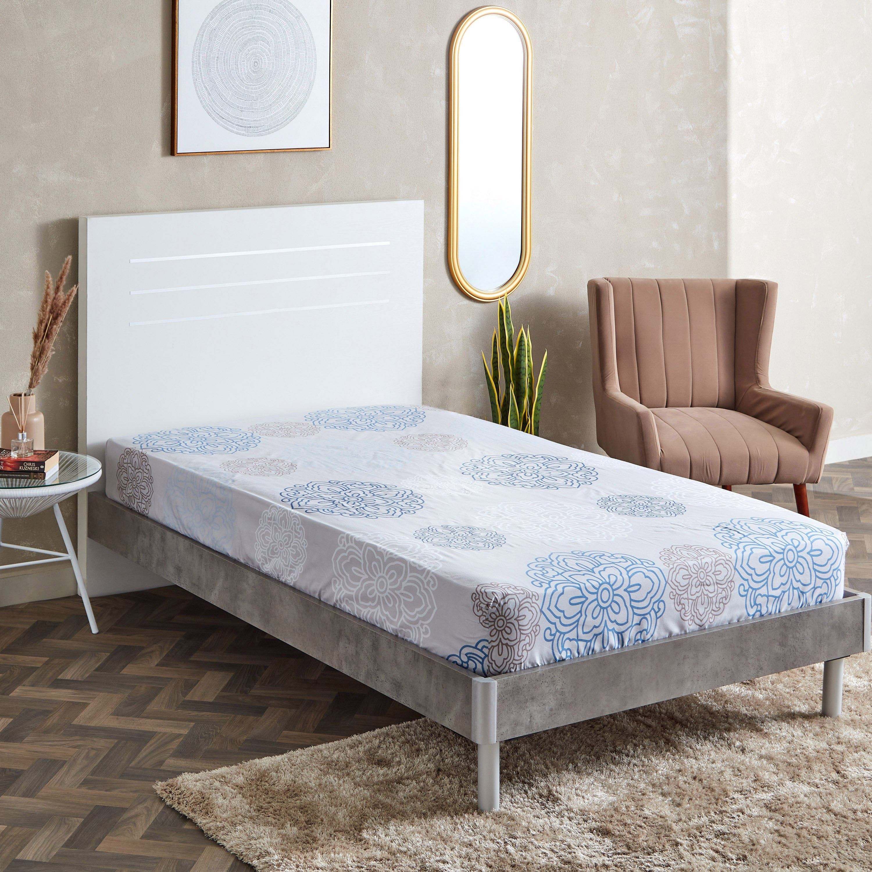 Estonia Medalion Printed Twin Cotton Flat Sheet - 170x260 cm-hbxhomeware-hbxbedroom-image-1