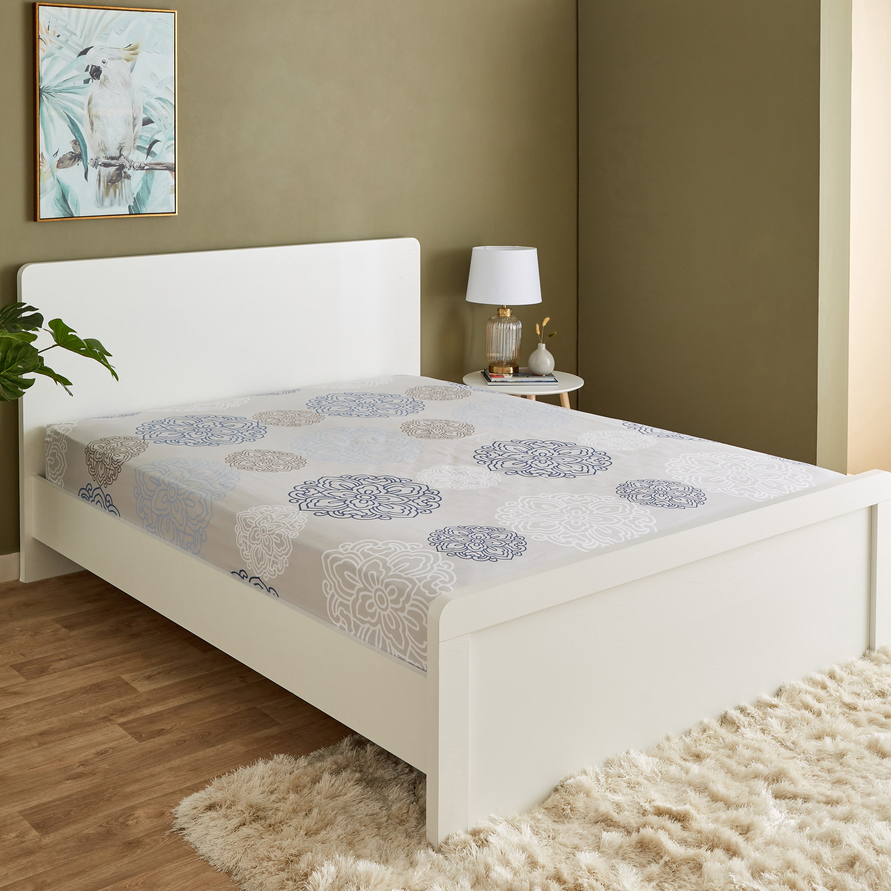 شرشف مسطّح قطن كينج بطبعات إستونيا - 260x240 سم-hbxhomeware-hbxbedroom-image-1
