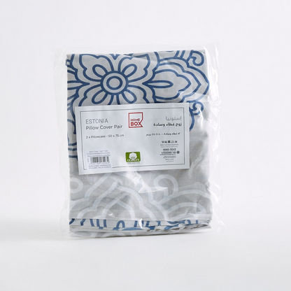 Estonia Medalion 2-Piece Printed Cotton Pillow Cover Set - 50x75 cms