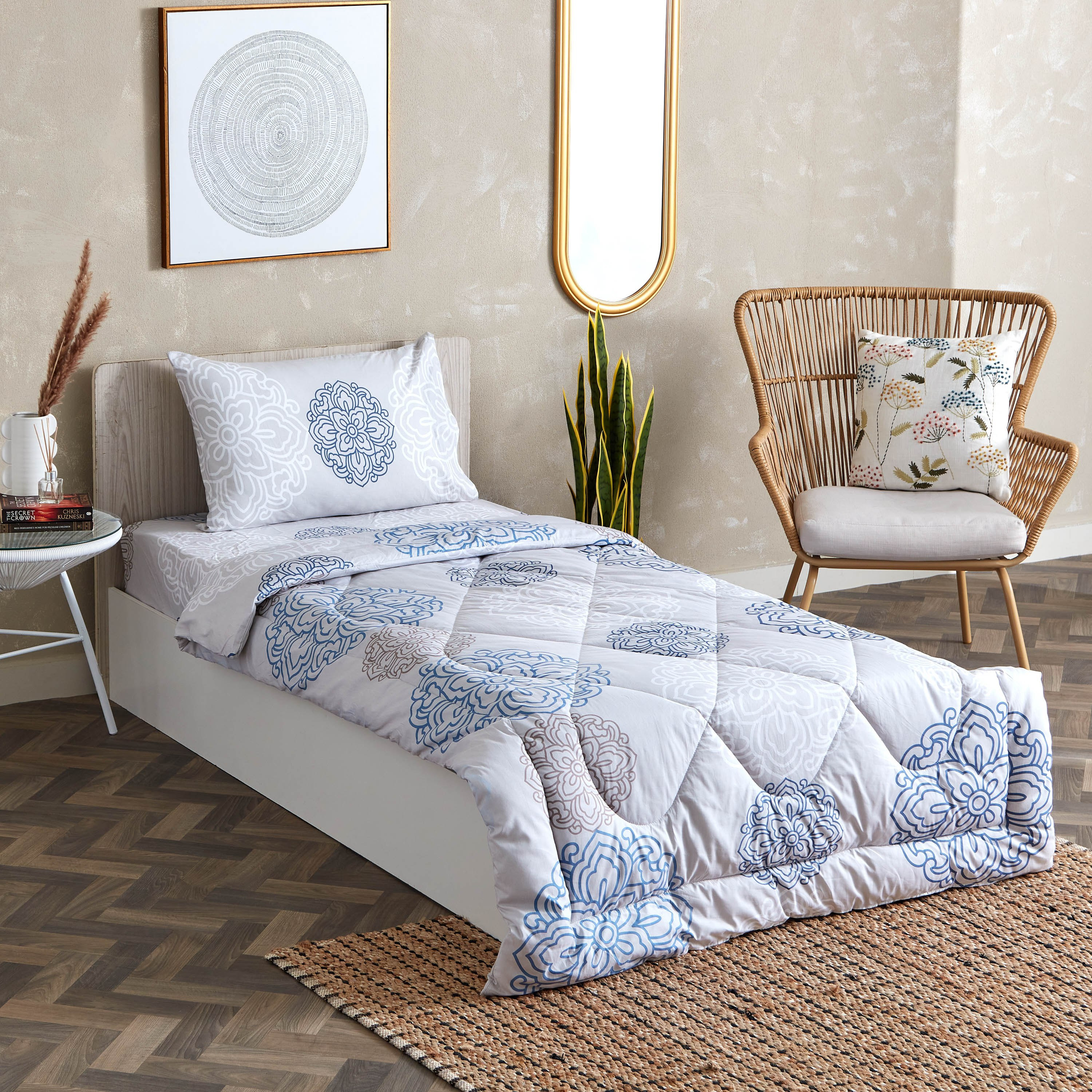 Estonia Medalion 2-Piece Cotton Printed Single Comforter Set - 135x220 cm-hbxhomeware-hbxdecorandfurnishings-image-1