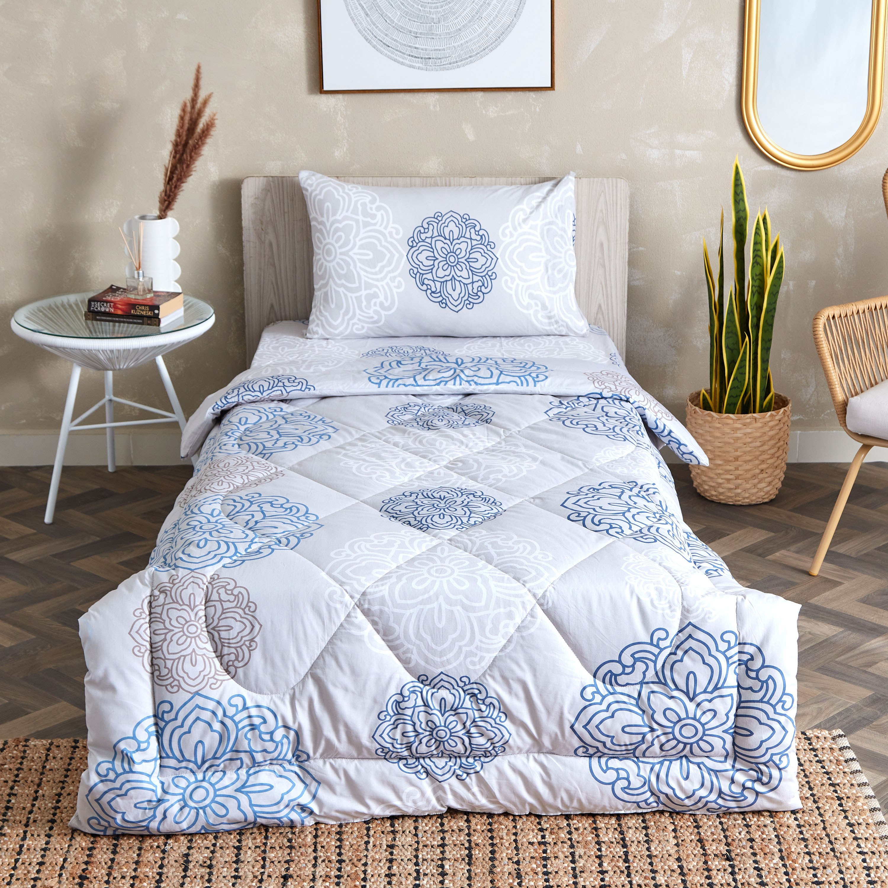 Estonia Medalion 2-Piece Cotton Printed Single Comforter Set - 135x220 cm-hbxhomeware-hbxdecorandfurnishings-image-2