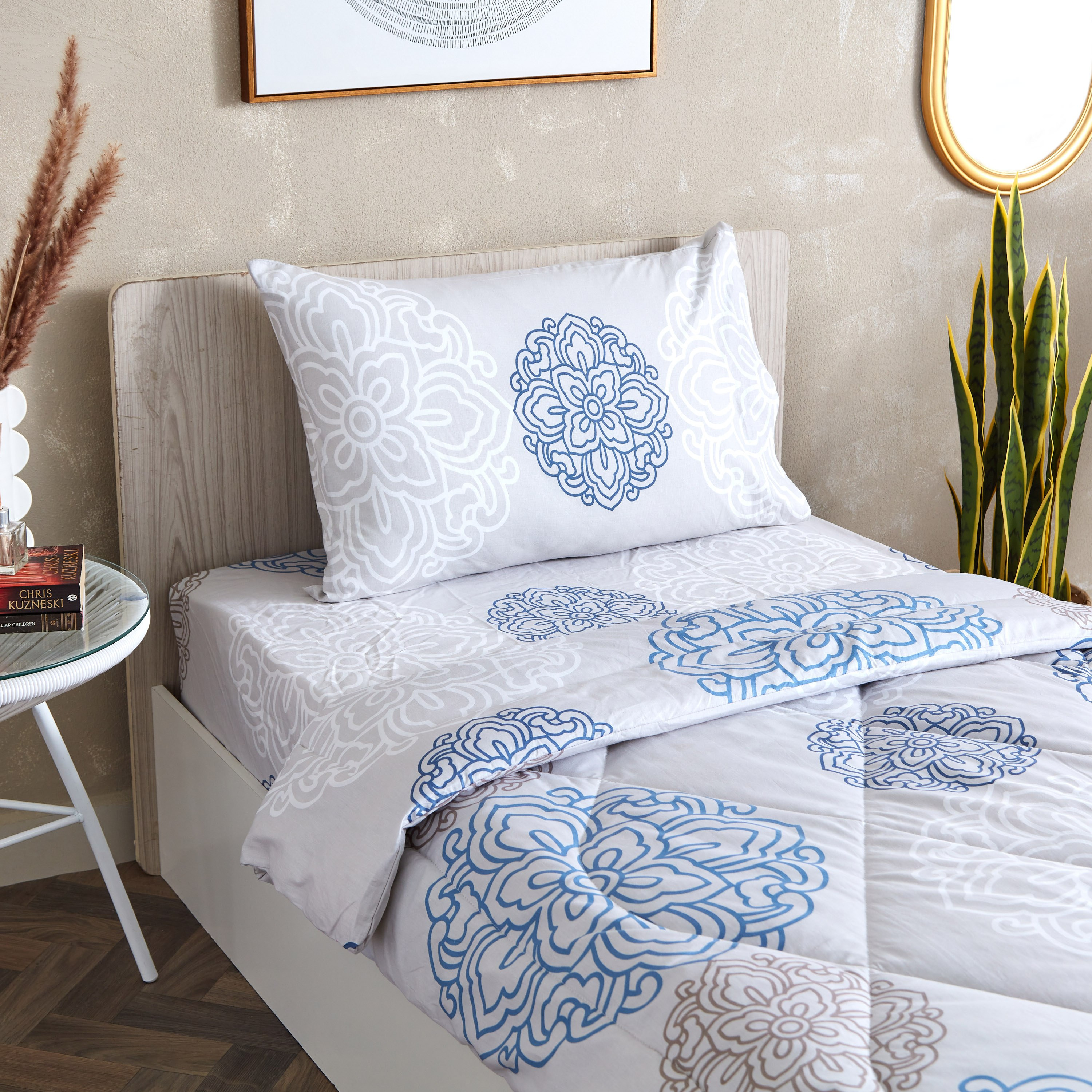 Estonia Medalion 2-Piece Cotton Printed Single Comforter Set - 135x220 cm-hbxhomeware-hbxdecorandfurnishings-image-4