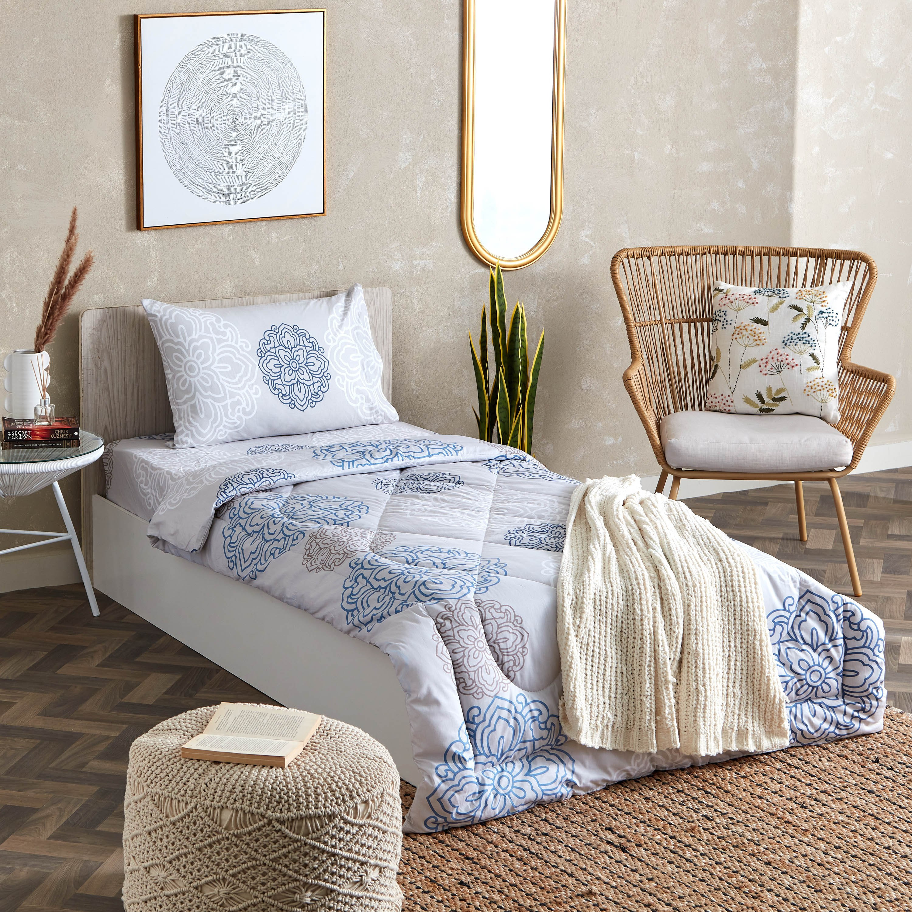 Estonia Medalion 2-Piece Cotton Printed Single Comforter Set - 135x220 cm-hbxhomeware-hbxdecorandfurnishings-image-7
