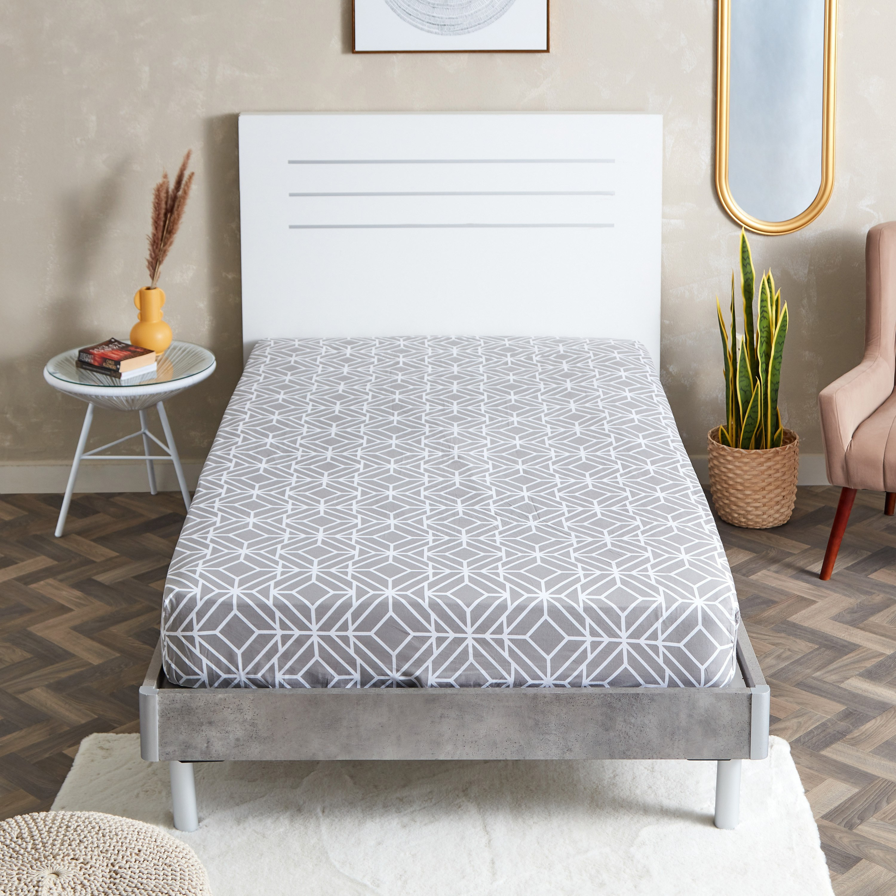 شرشف مسطّح قطن مزدوج بطبعات من إستونيا - 260x170 سم-hbxhomeware-hbxbedroom-image-2