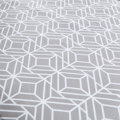 Estonia Rhombus Printed Twin Cotton Flat Sheet - 170x260 cm