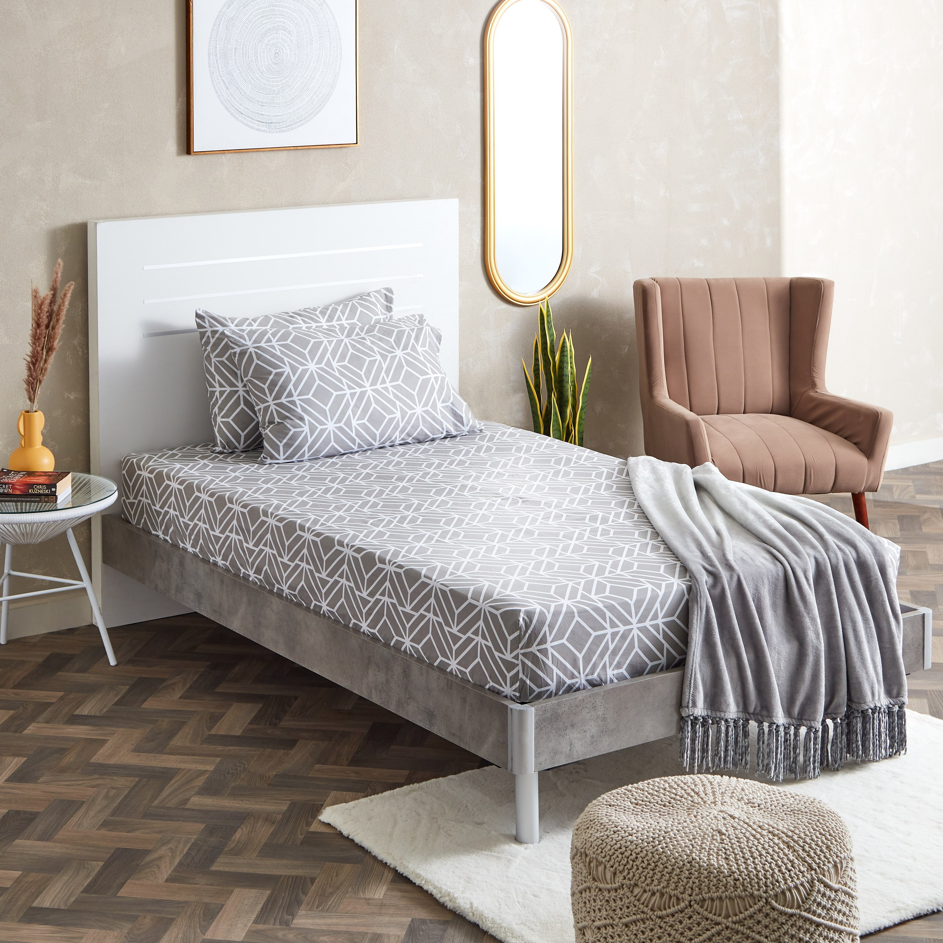 شرشف مسطّح قطن مزدوج بطبعات من إستونيا - 260x170 سم-hbxhomeware-hbxbedroom-image-7