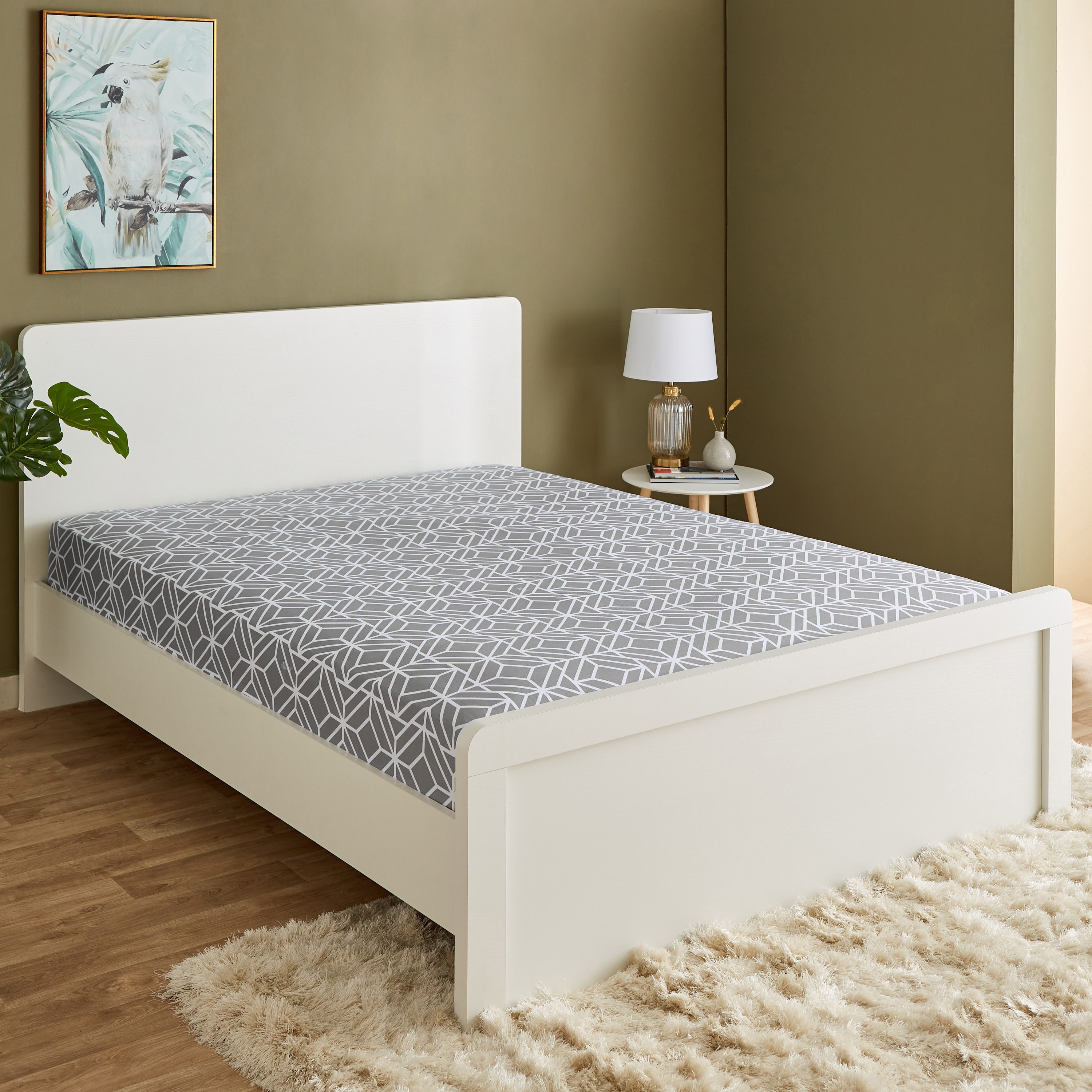 شرشف مسطح قطن كينج بطبعات من إستونيا - 240x260 سم-hbxhomeware-hbxbedroom-image-1