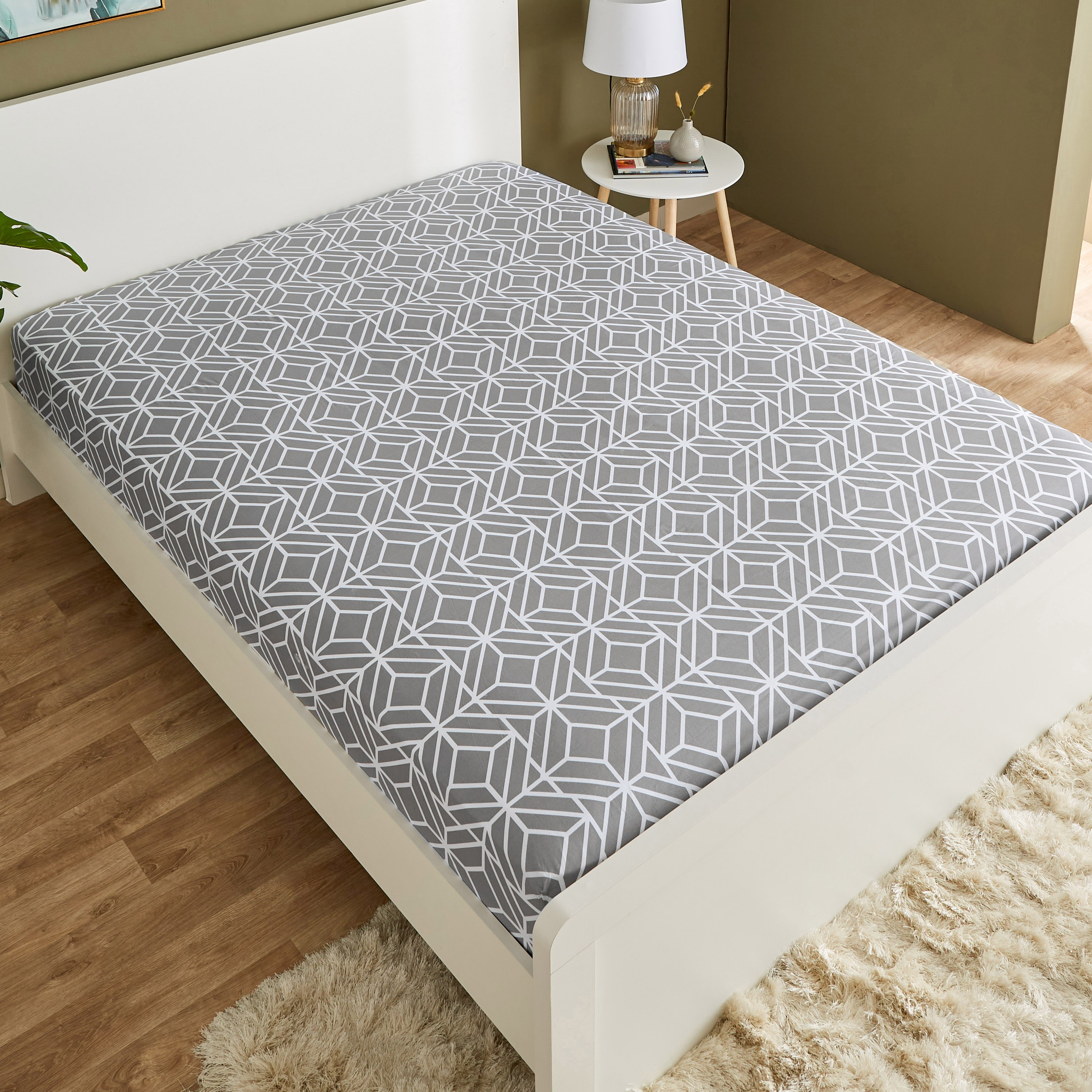 شرشف مسطح قطن كينج بطبعات من إستونيا - 240x260 سم-hbxhomeware-hbxbedroom-image-3