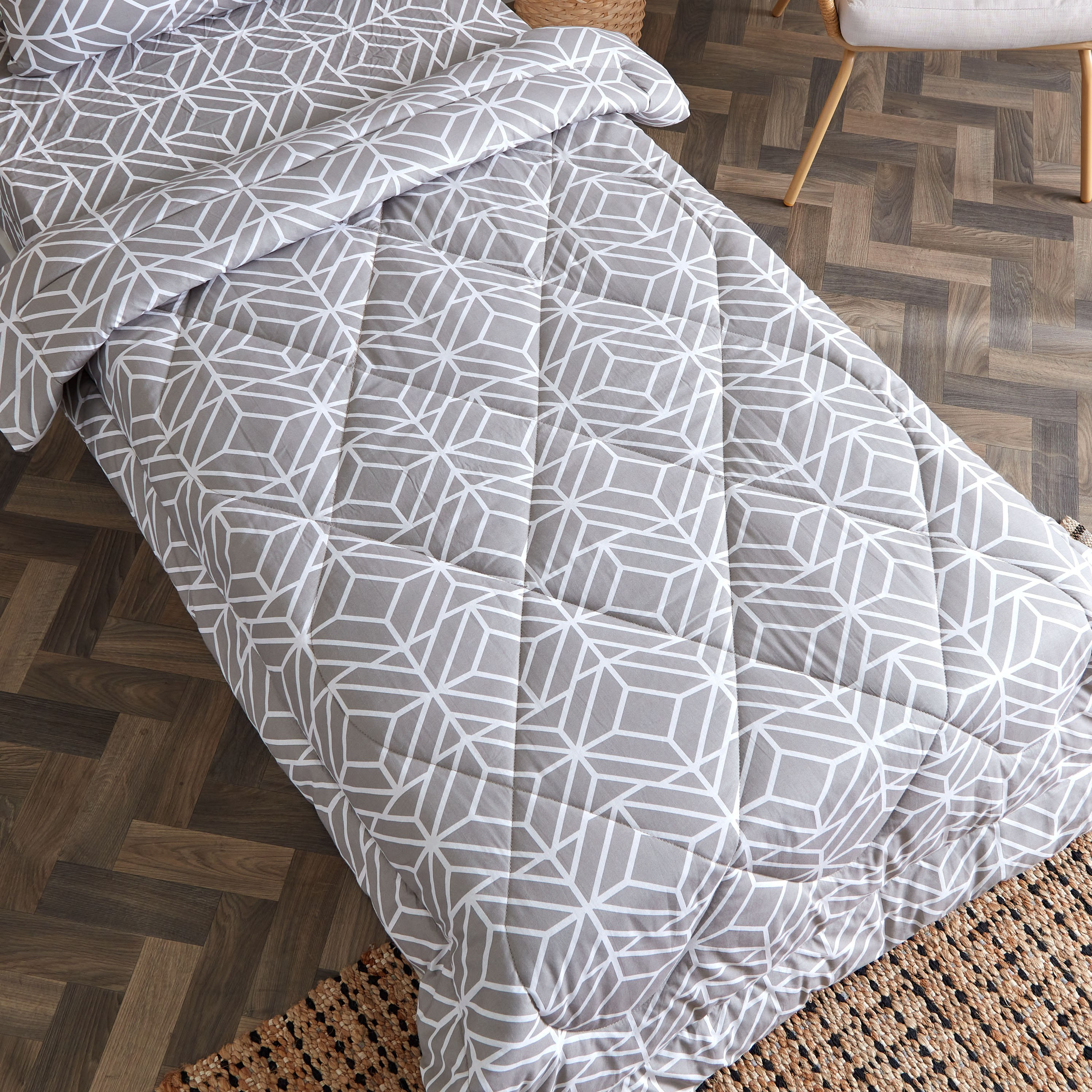 Estonia Rhombus 2-Piece Cotton Printed Single Comforter Set - 135x220 cm-hbxhomeware-hbxdecorandfurnishings-image-3