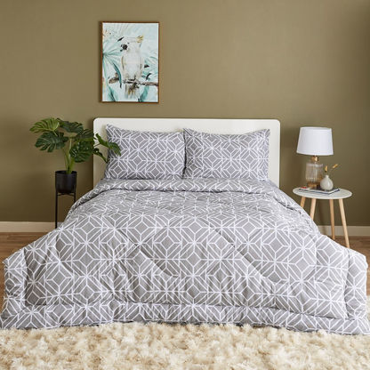 Estonia 3-Piece Rhombus Print Cotton Queen Comforter Set - 200x240 cm