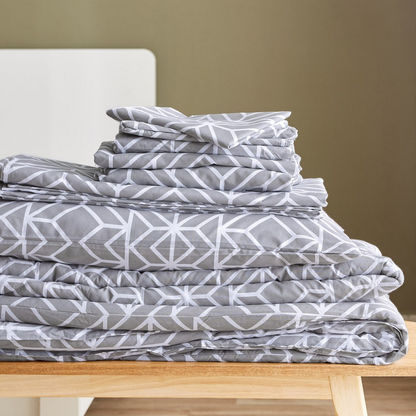 Estonia Rhombus Printed 3-Piece Cotton King Comforter Set - 220x240 cm-Comforter Sets-image-8