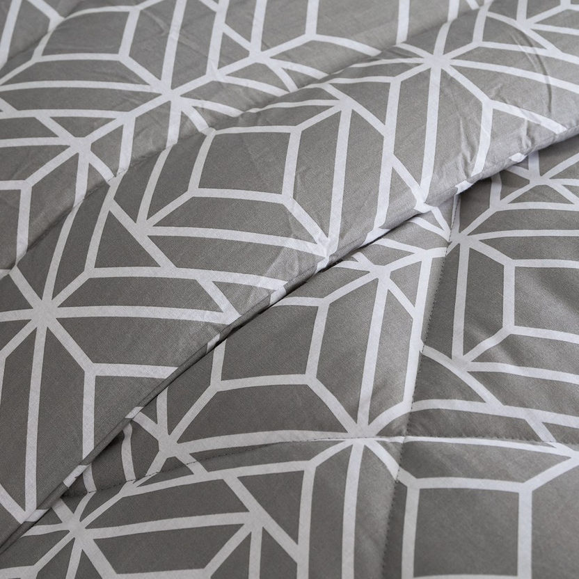 Estonia 3-Piece Rhombus Print Cotton Super King Comforter Set - 240x240 cm-Comforter Sets-image-4