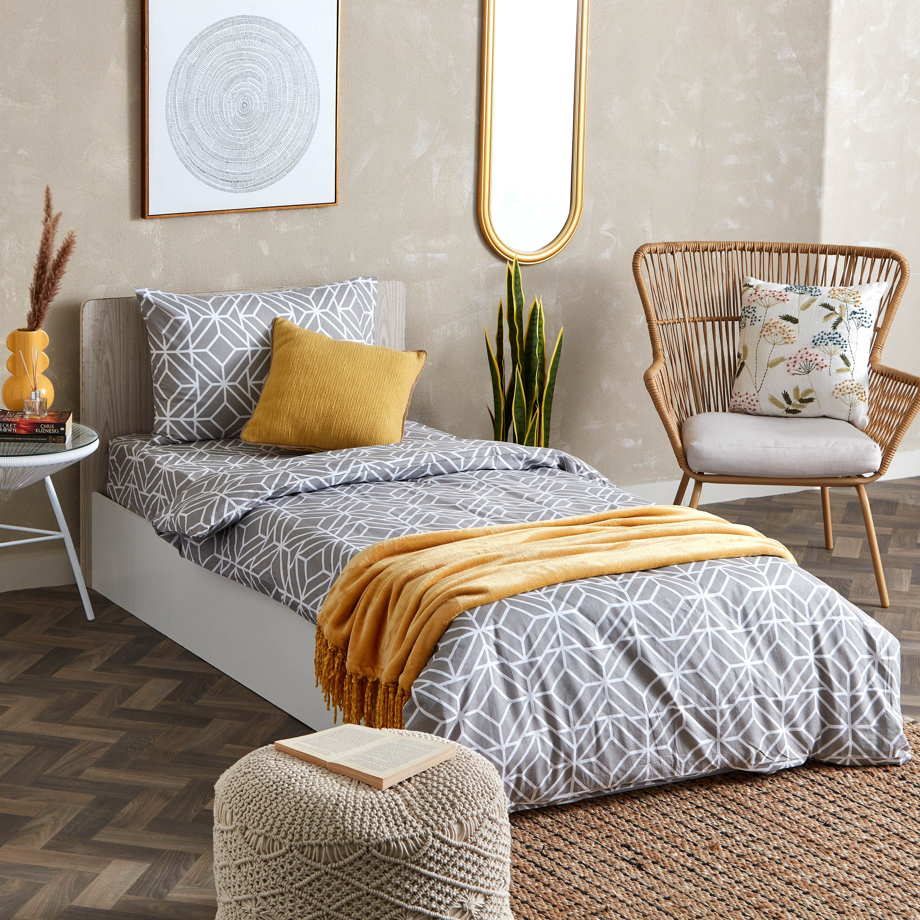 طقم غطاء لحاف مزدوج قطن 3 قطع بطبعات من إستونيا - 150x220 سم-hbxhomeware-hbxdecorandfurnishings-image-9