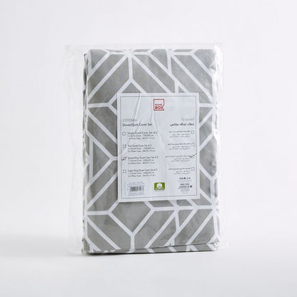 Estonia Rhombus Printed 3-Piece Cotton Queen King Duvet Cover Set - 220x220 cm