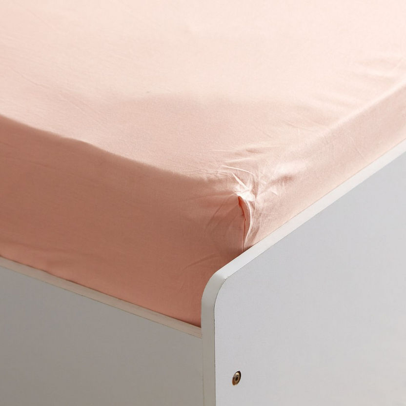 Wellington Solid Cotton Single Fitted Sheet - 90x200+25 cm-Sheets and Pillow Covers-image-3
