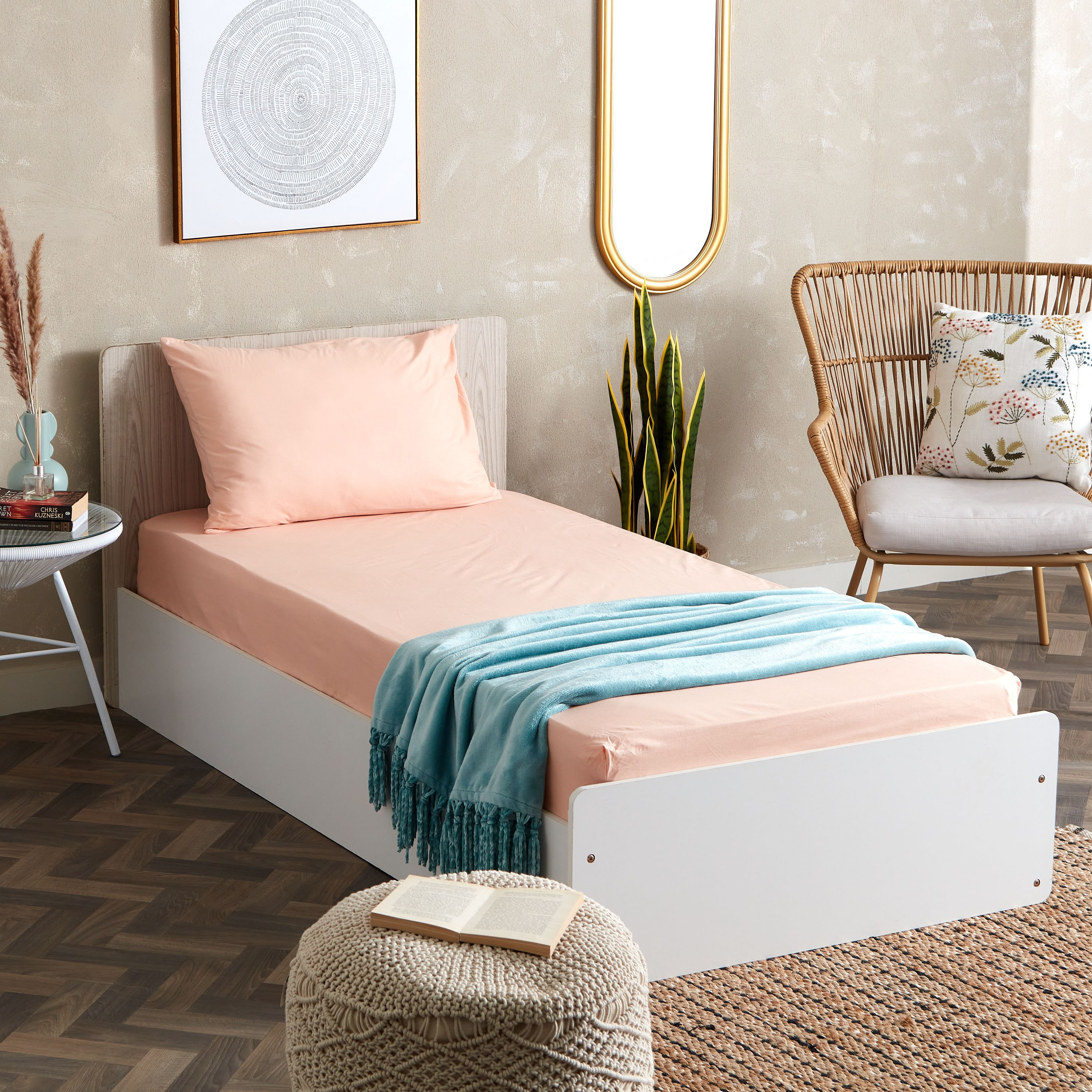 شرشف مطاطي فردي قطن سادة من ويلينجتون - 90x200+25 سم-hbxhomeware-hbxbedroom-image-7