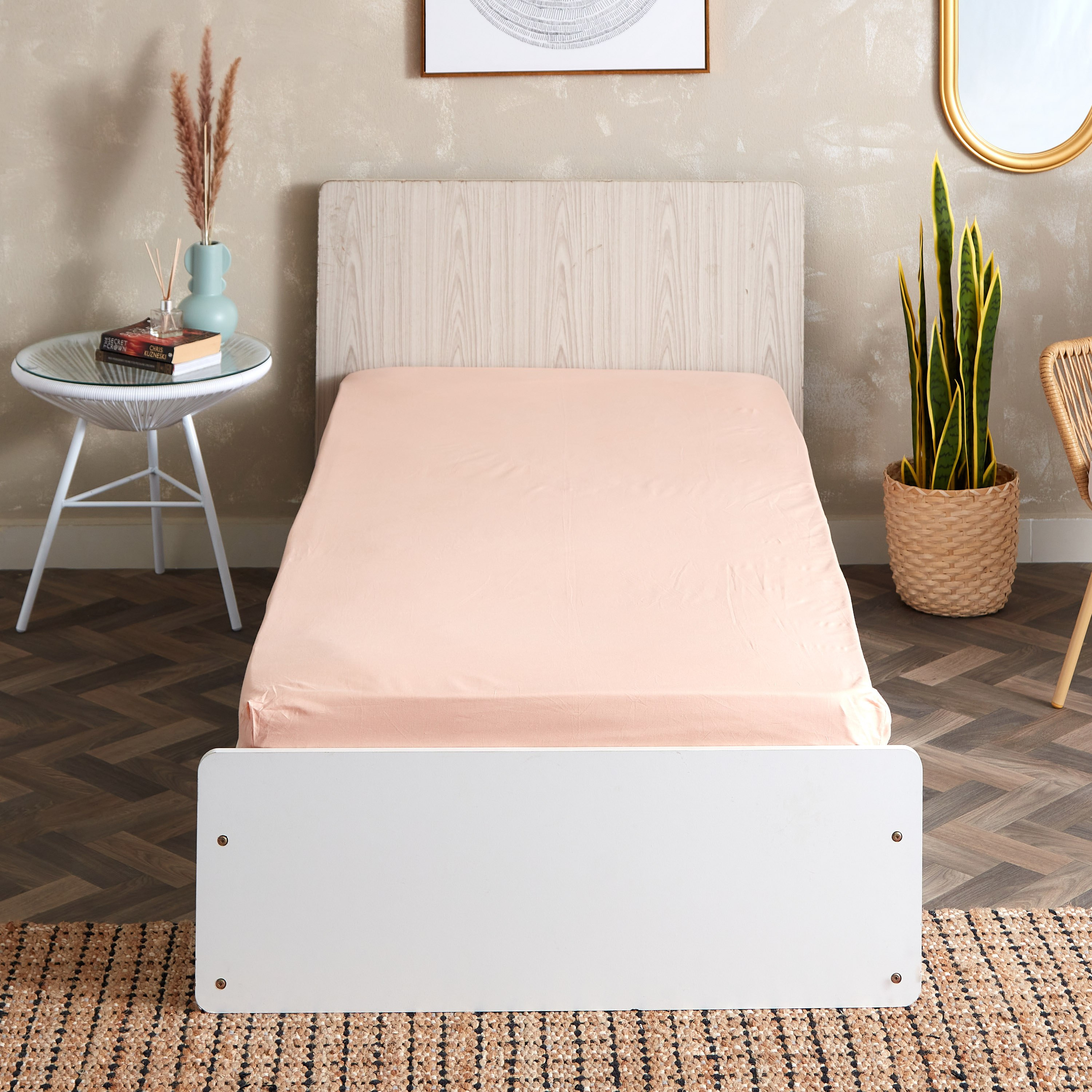 شرشف مطاطي قطن مزدوج سادة من ويلينجتون - 120x200+25 سم-hbxhomeware-hbxbedroom-image-2