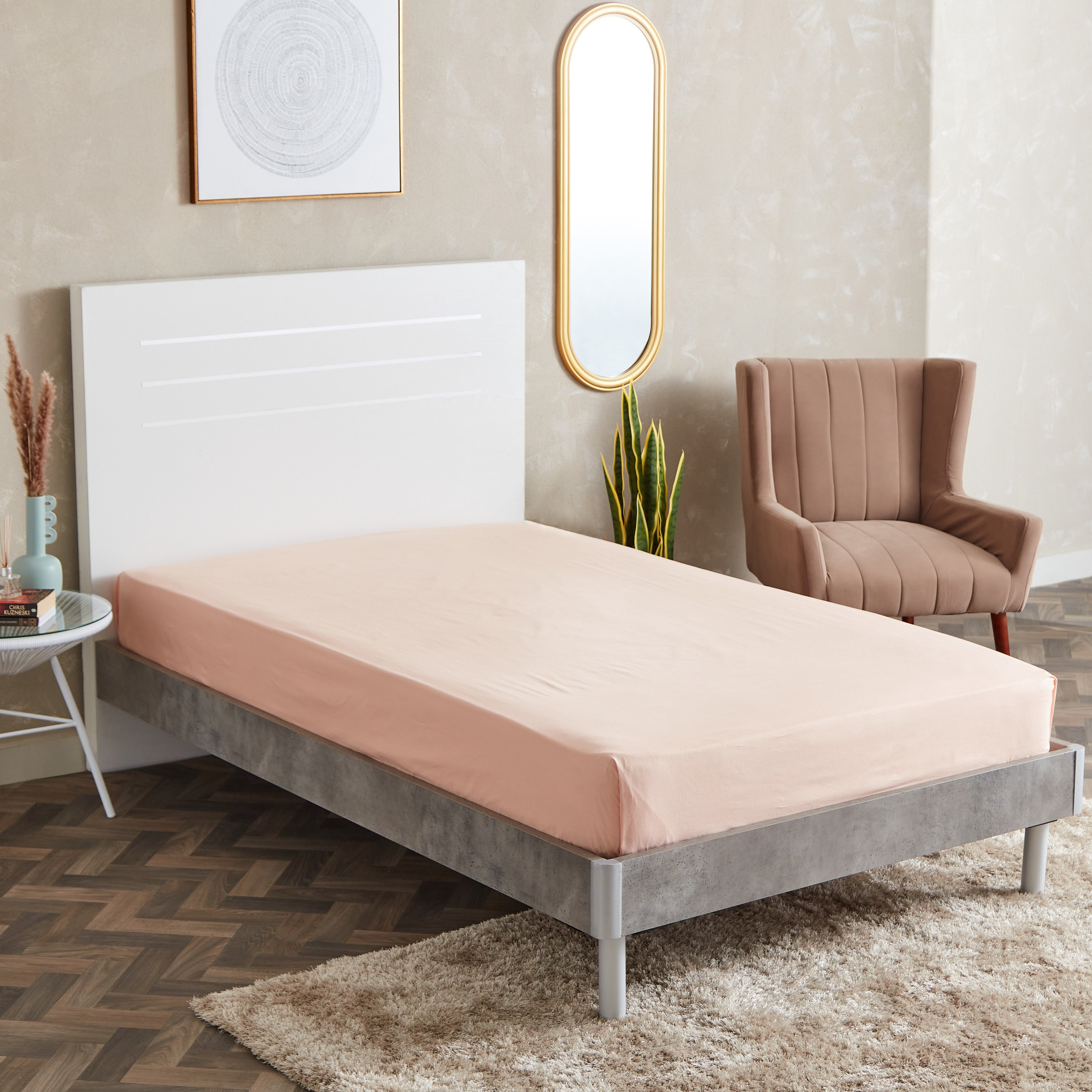 شرشف مسطّح قطني مزدوج سادة من ويلينجتون - 170x260 سم-hbxhomeware-hbxbedroom-image-1