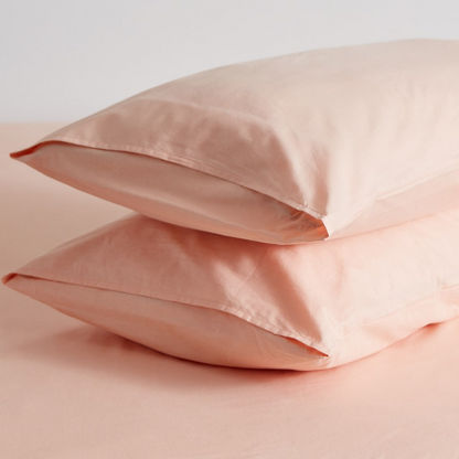 Wellington Solid 2-Piece Cotton Pillow Cover Set - 50x75 cms