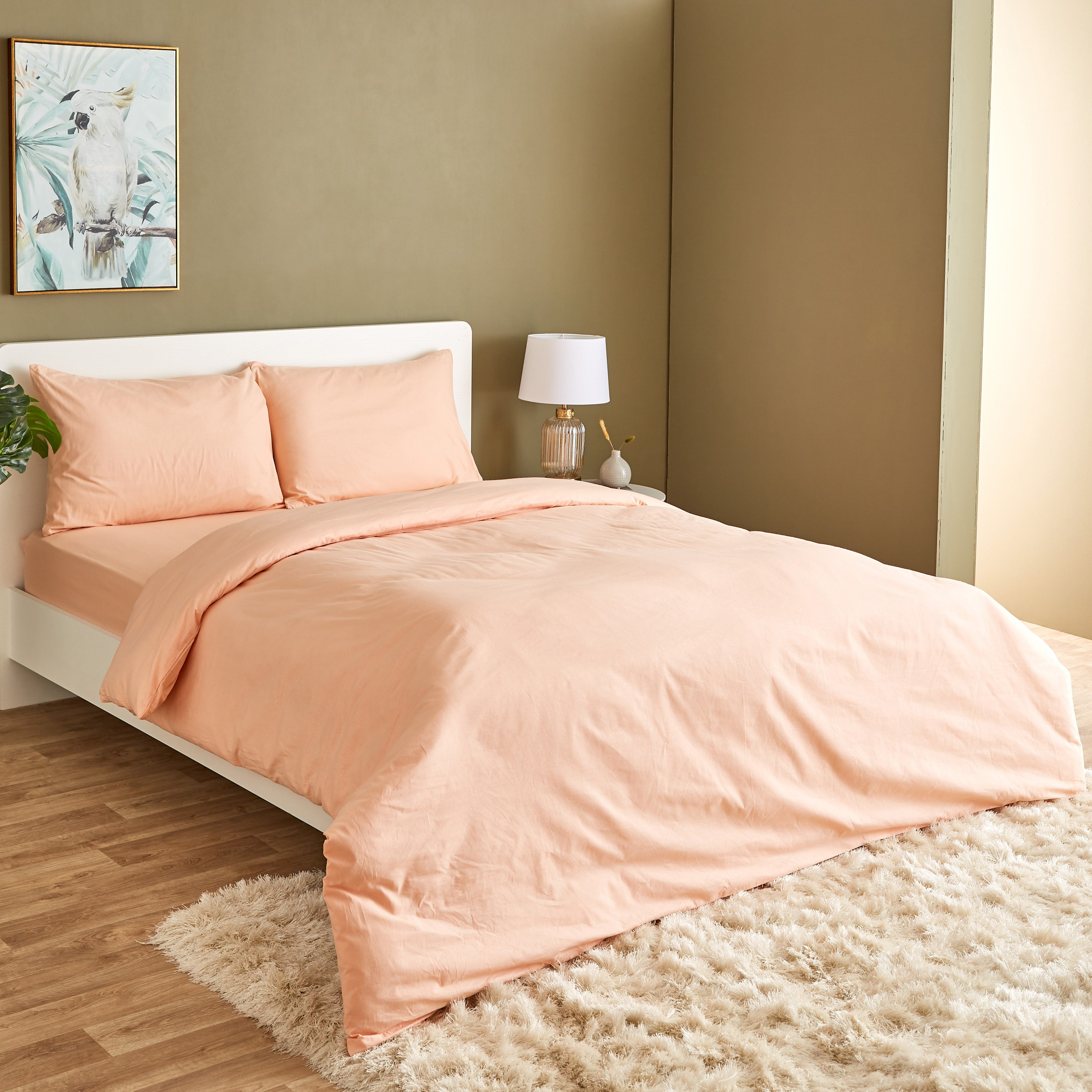 طقم غطاء لحاف كينج/كوين قطن سادة 3 قطع من ويلينجتون - 220x220 سم-hbxhomeware-hbxdecorandfurnishings-image-1